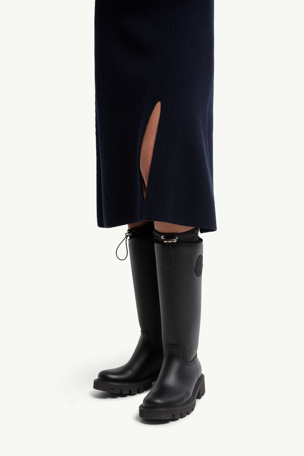 Wool & Cashmere Midi Skirt Women Dark Blue Moncler 1