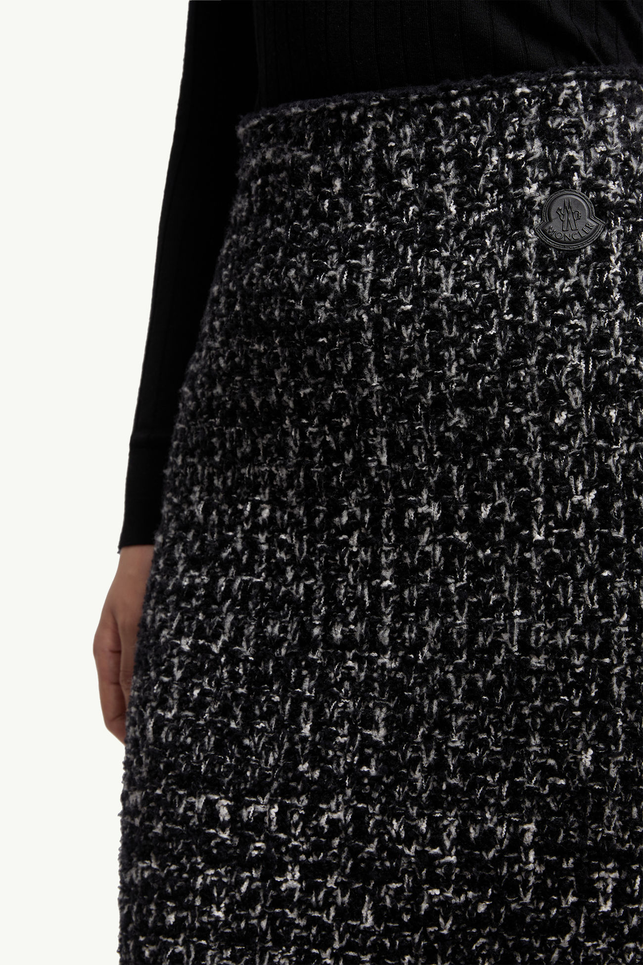 Falda de mezcla de lana con ribete con flecos Mujer Negro Moncler 5