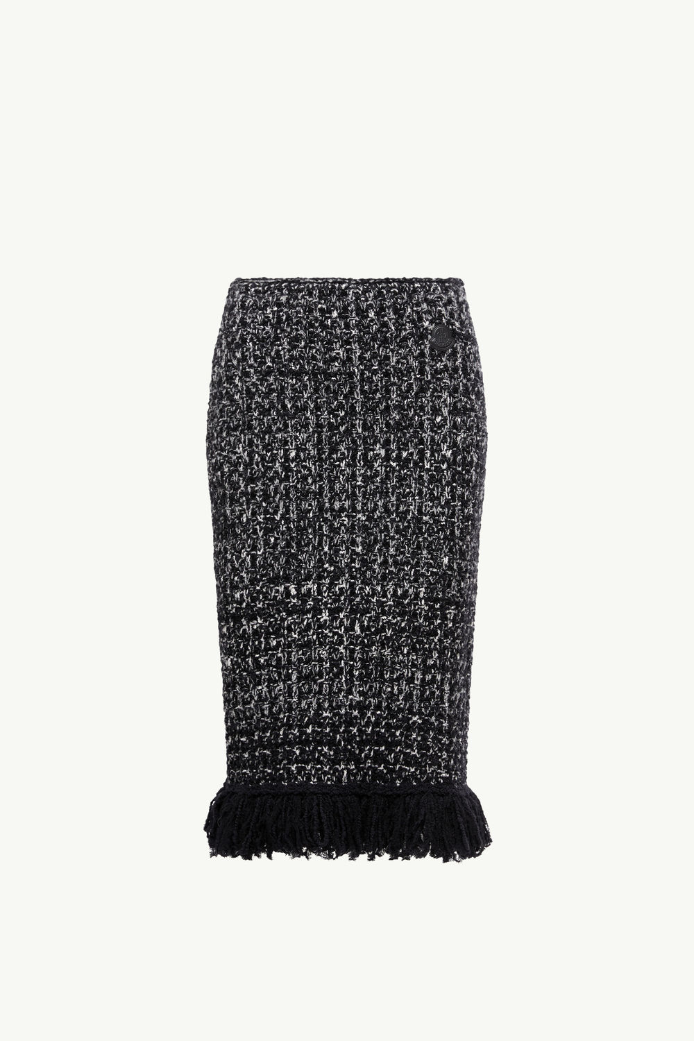 Fringe-Trim Wool Blend Skirt Women Black Moncler 2