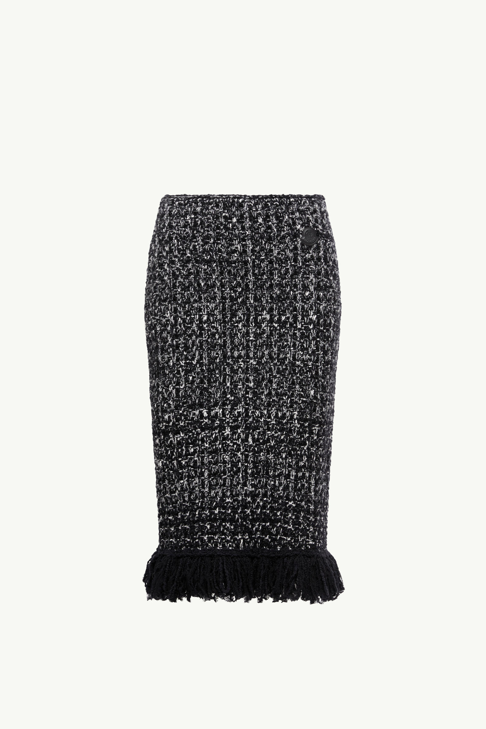 Fringe-Trim Wool Blend Skirt Women Black Moncler 2