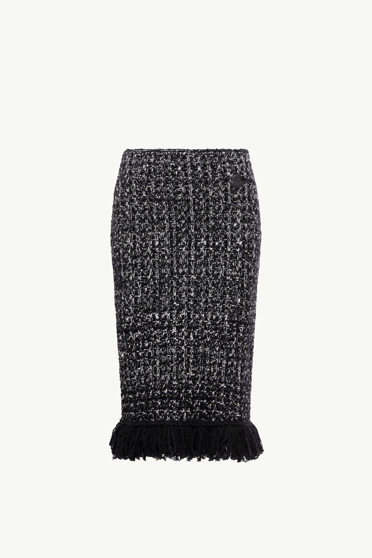 流蘇飾邊羊毛混紡半截裙 女士 黑色 Moncler 2