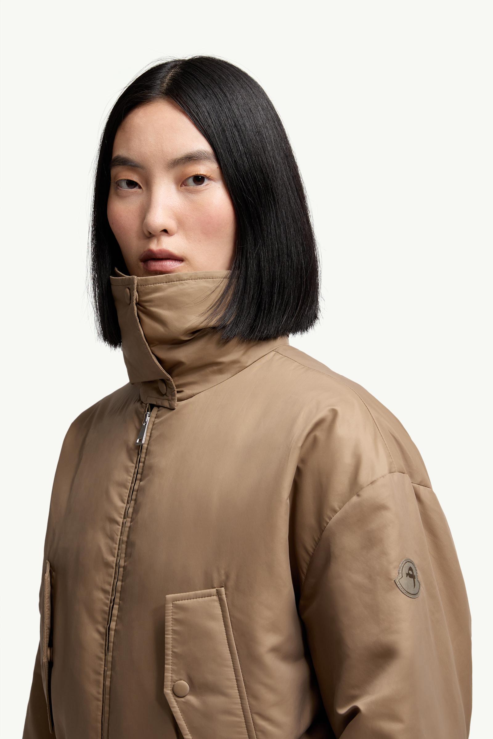 Camel Beige Moncler + Qiu Hao Chao Down Bomber Jacket - Short Down
