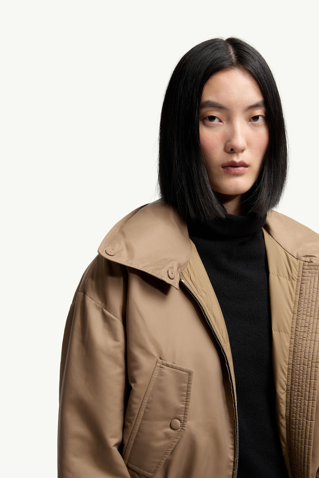 Moncler + 邱昊Chao羽絨飛行員外套 女士 駱駝米色 Moncler 5