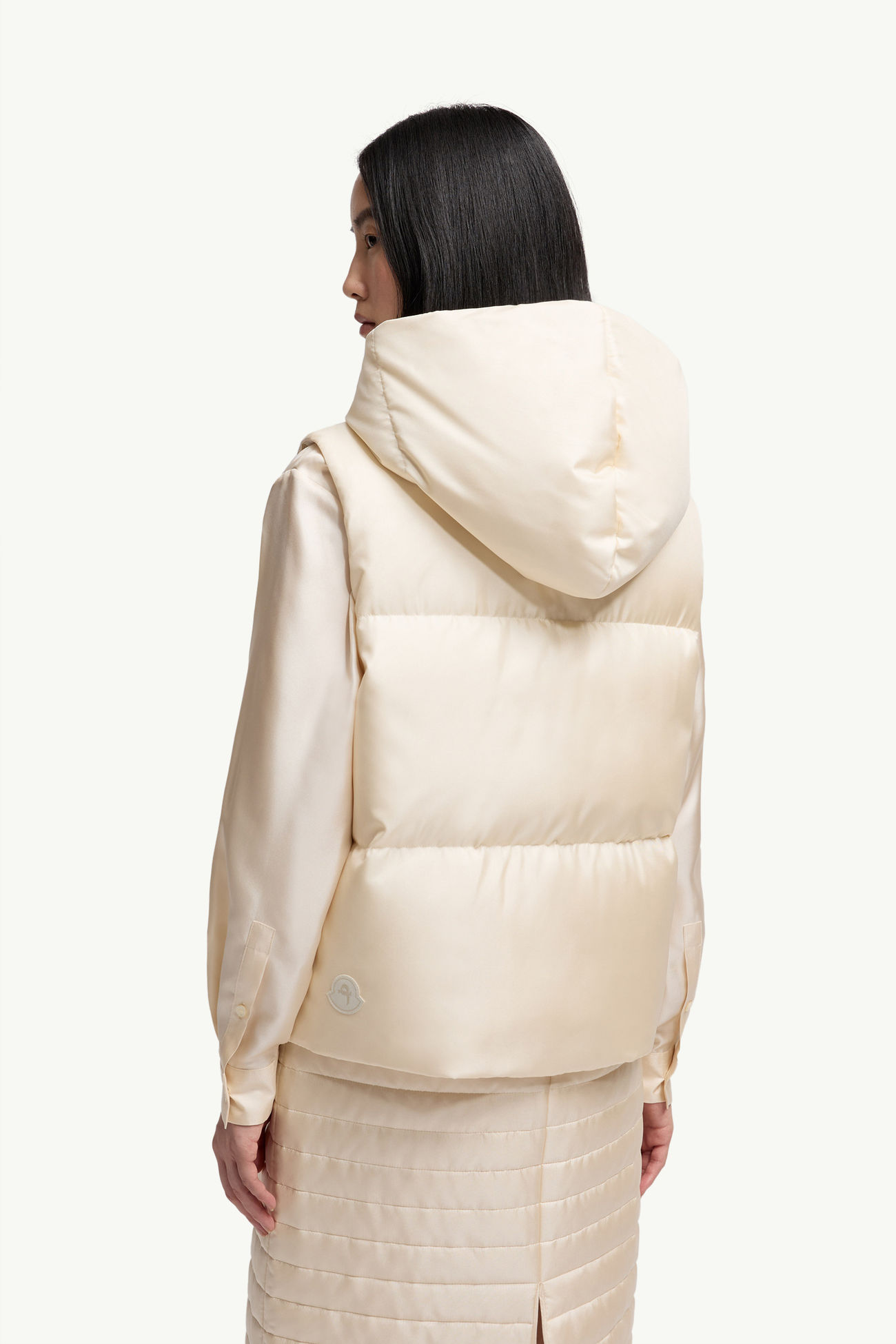 Moncler + Qiu Hao Linglong Hooded Down Gilet Women White Ivory Moncler 4