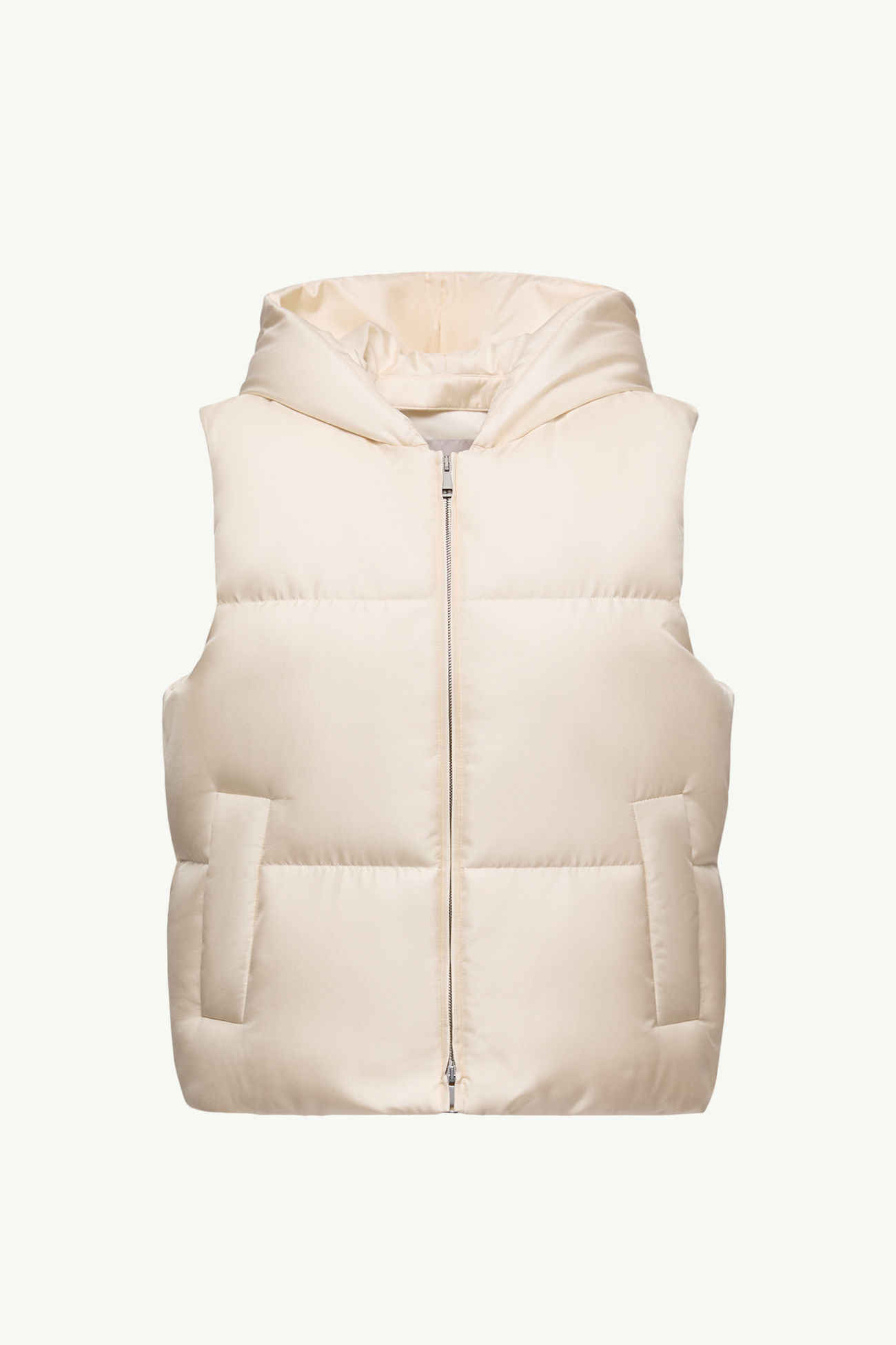 Chaleco plumífero con capucha Moncler + Qiu Hao Linglong Mujer Blanco Marfil Moncler 2