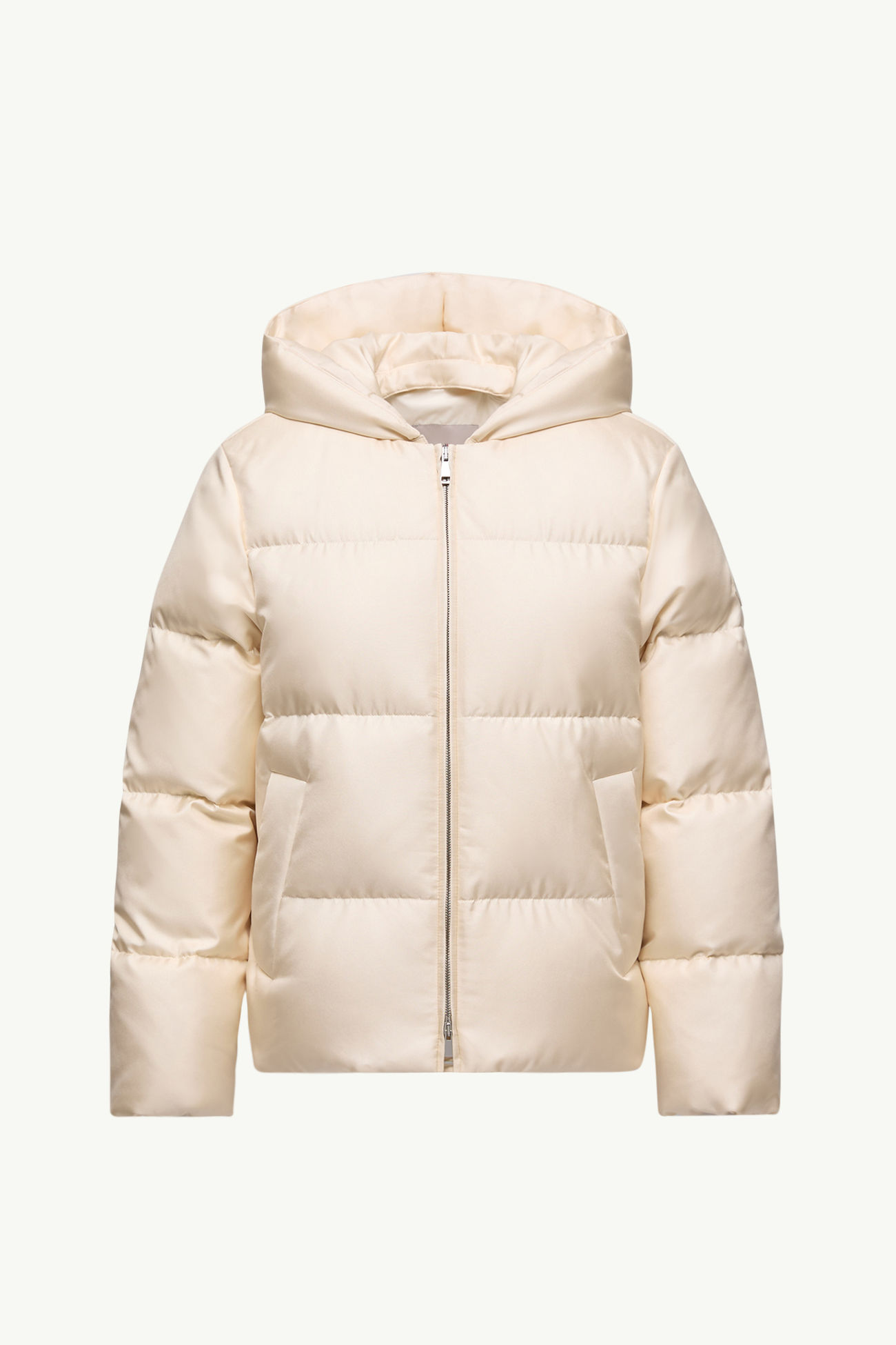 Moncler + Qiu Hao Duan kurze Daunenjacke mit Kapuze Damen Weiß-Elfenbein Moncler 2