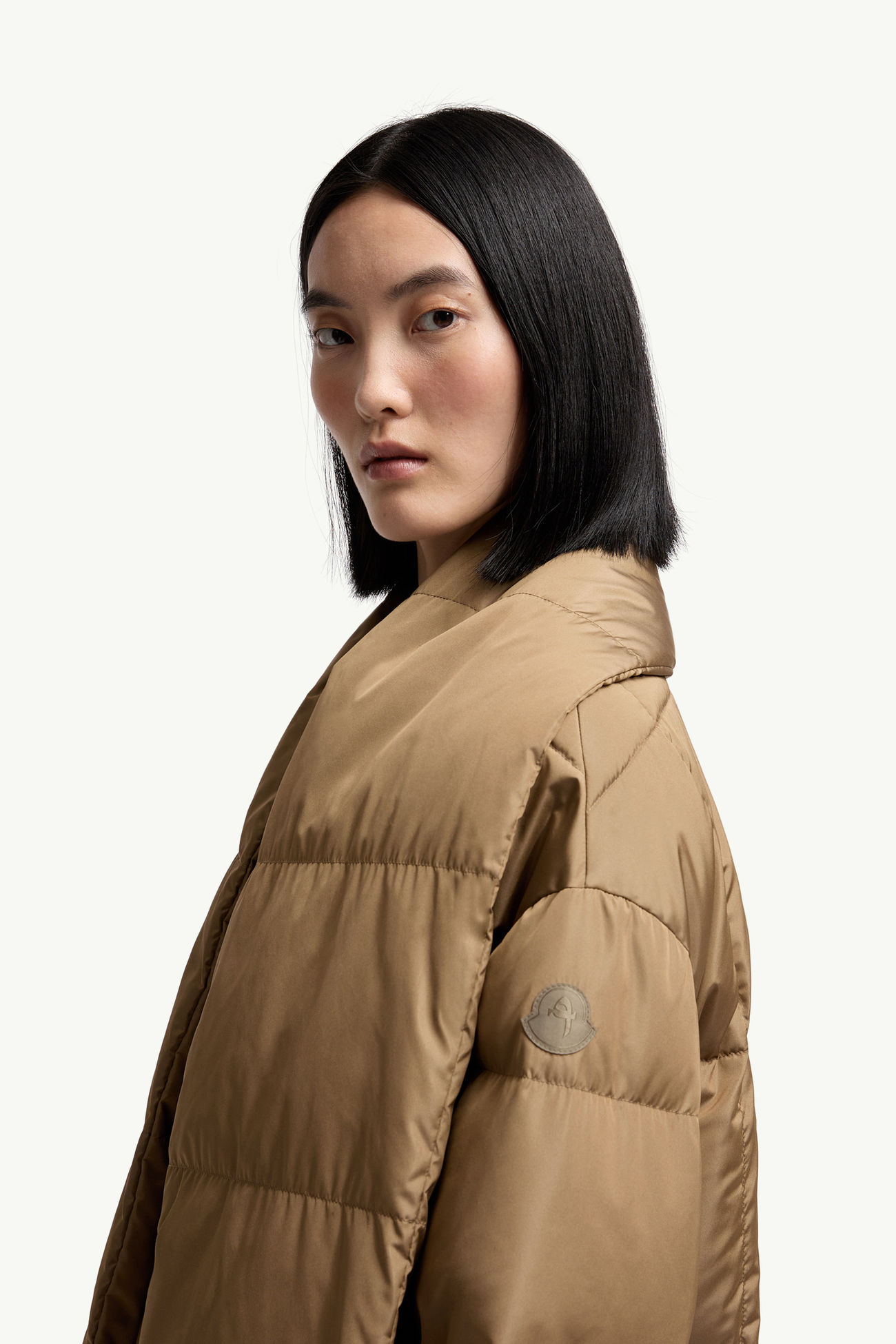 Doudoune longue Gaoya Moncler + Qiu Hao Femmes Marron clair Moncler 1