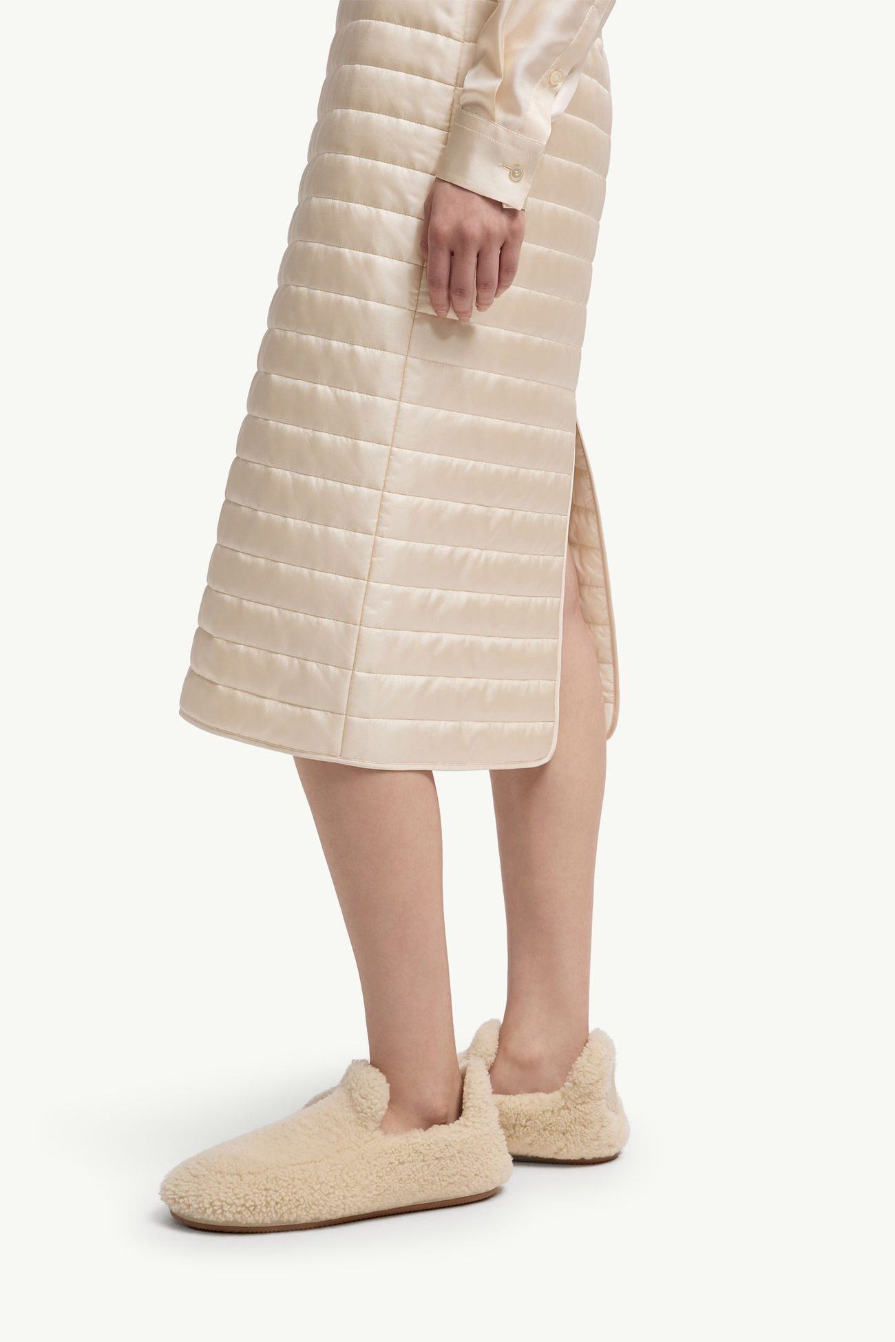 Moncler + Qiu Hao Padded Midi Skirt Women White Ivory Moncler 1