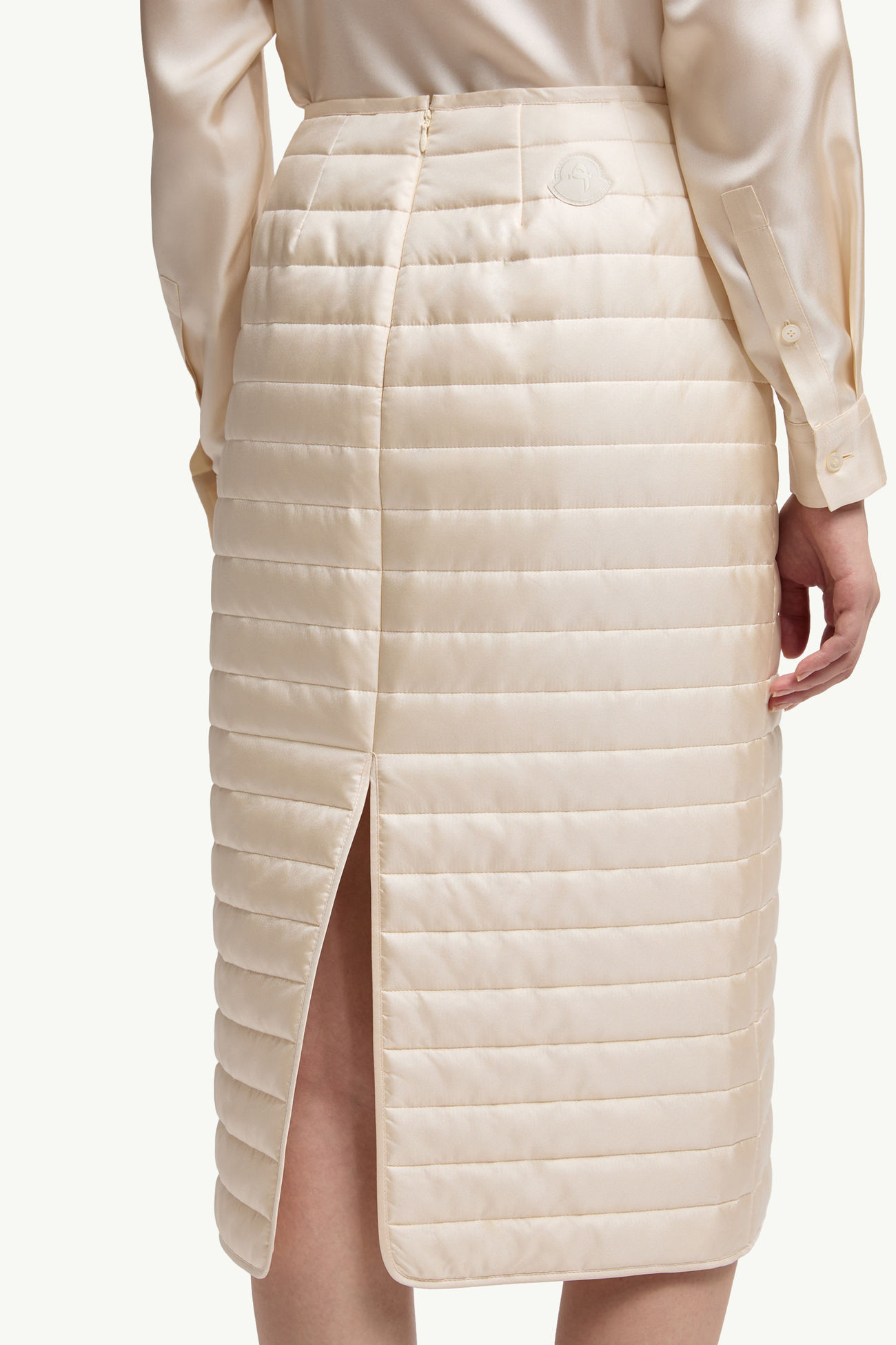 Moncler + Qiu Hao gepolsterter Midirock Damen Weiß-Elfenbein Moncler 5