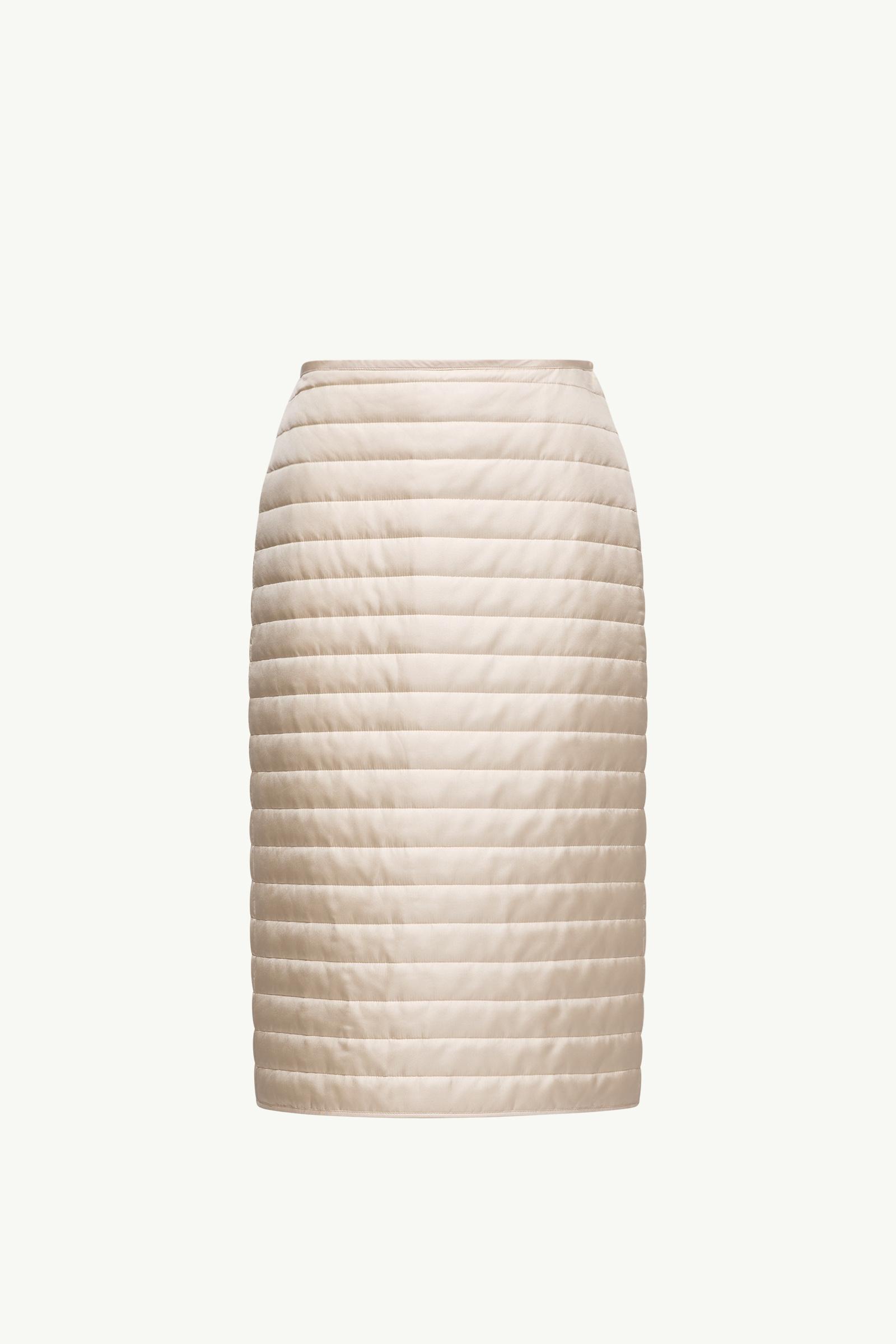 Moncler + Qiu Hao Padded Midi Skirt Women White Ivory Moncler