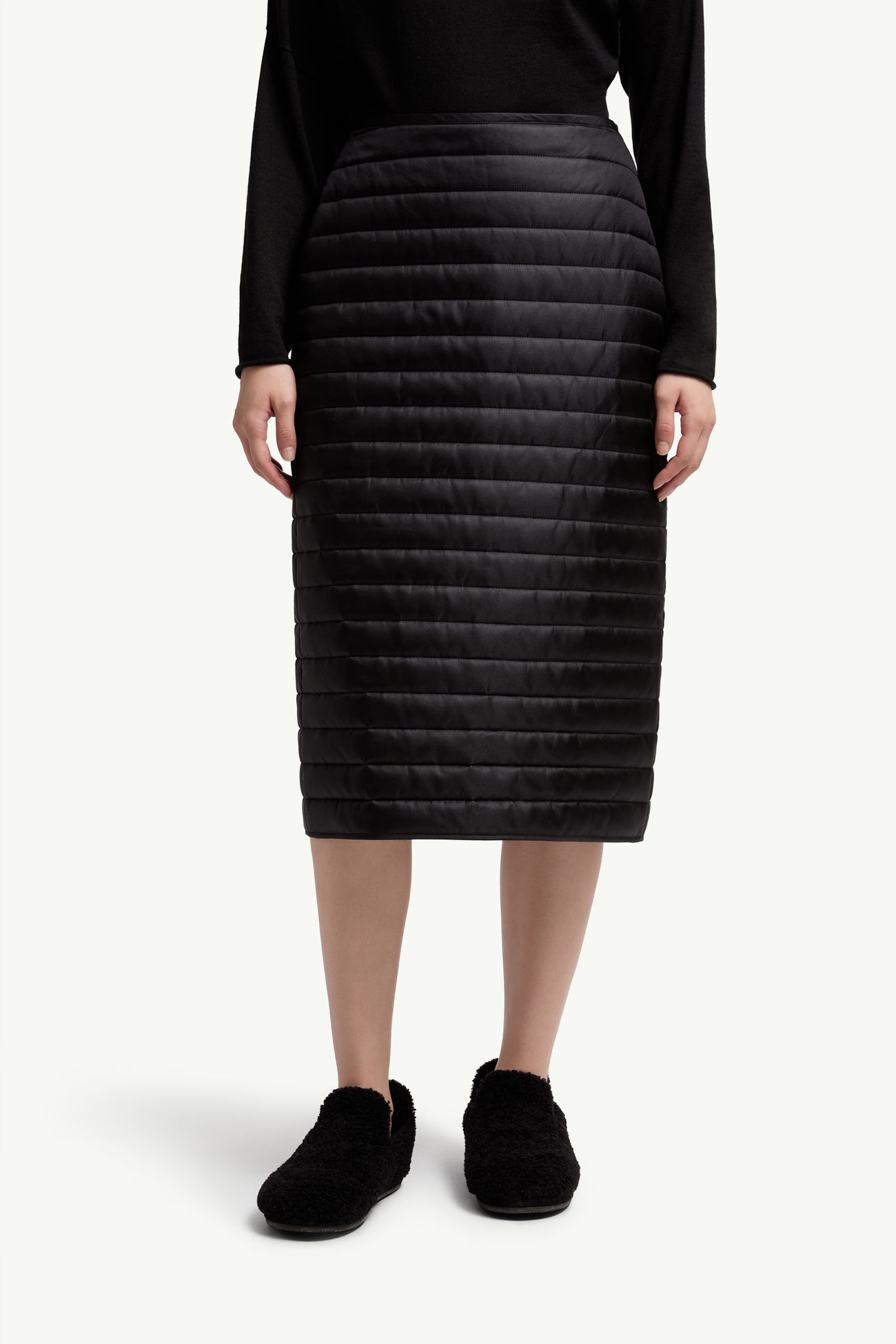 Moncler + Qiu Hao Padded Midi Skirt Women Black Moncler 3