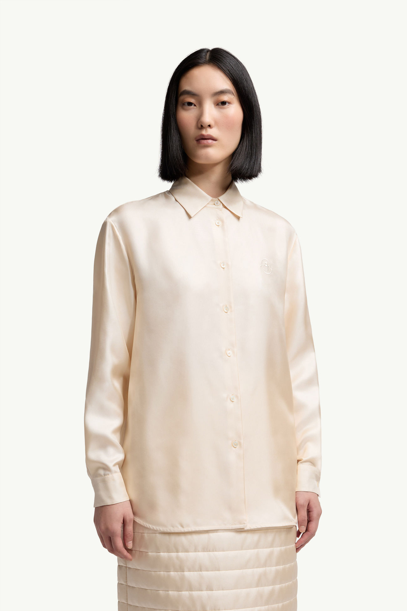 Moncler + Qiu Hao Langarmshirt Damen Weiß-Elfenbein Moncler 3