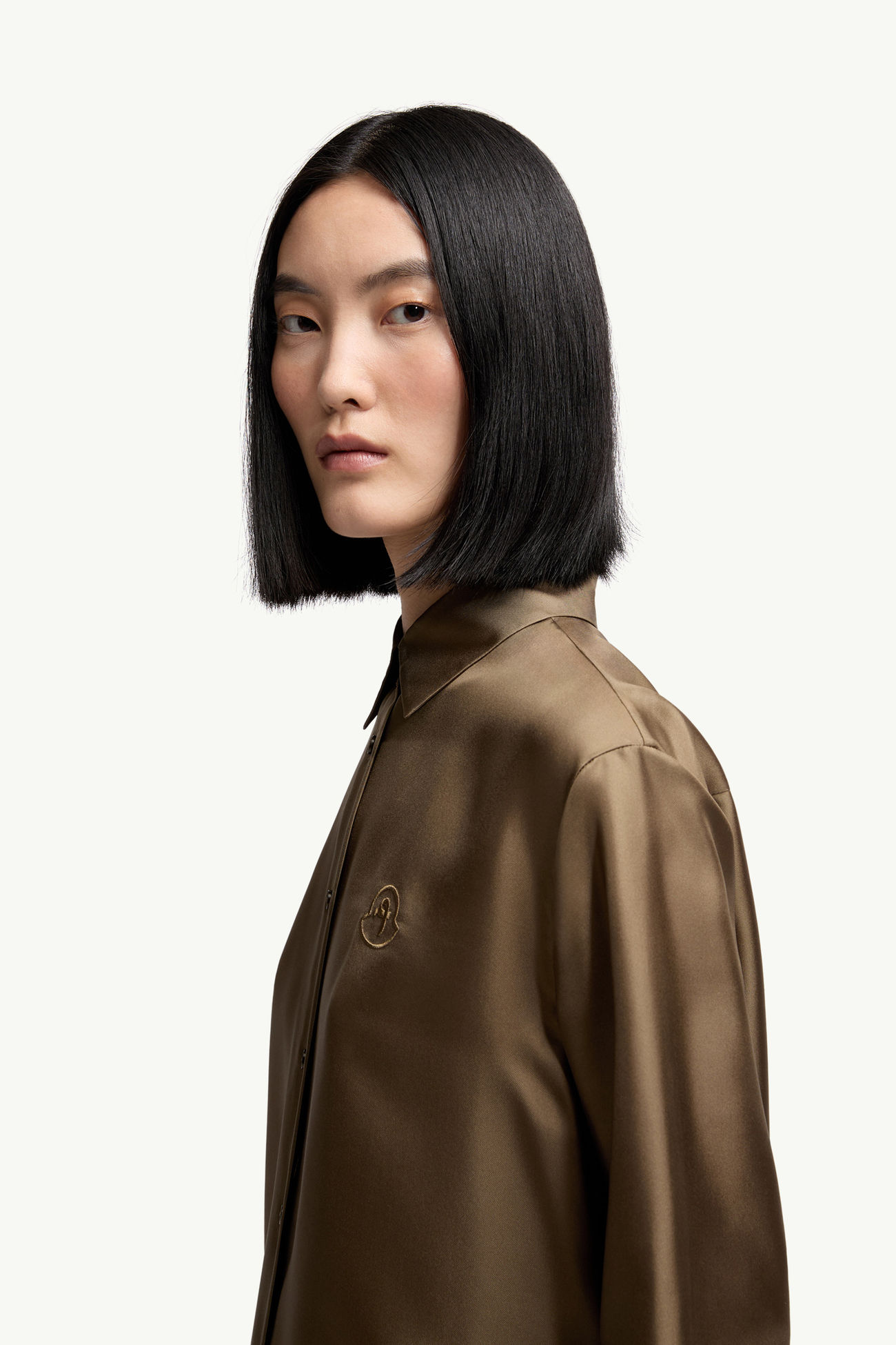 Chemise à manches longues Moncler + Qiu Hao Femmes Vert Olive Moncler 1