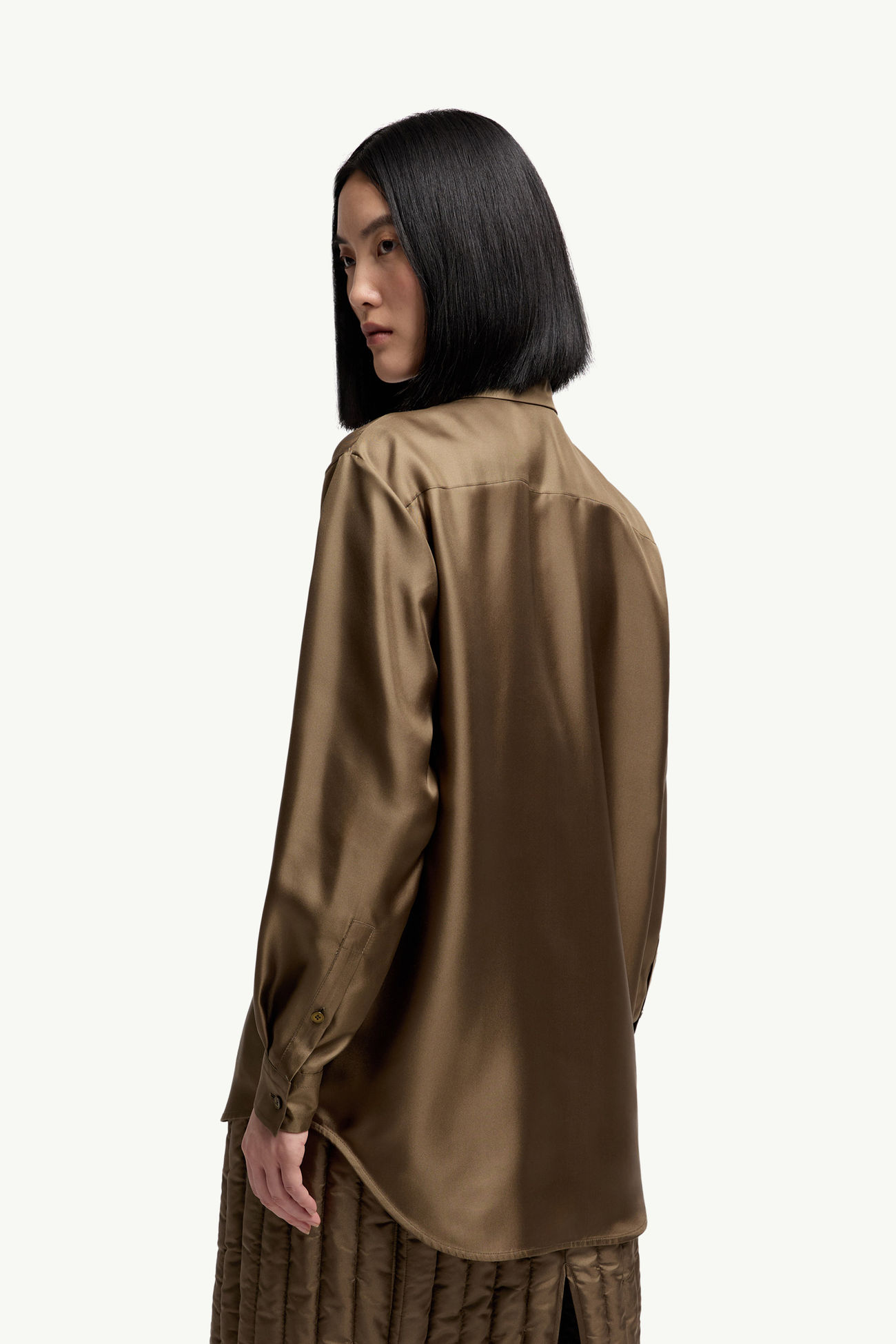 Chemise à manches longues Moncler + Qiu Hao Femmes Vert Olive Moncler 4