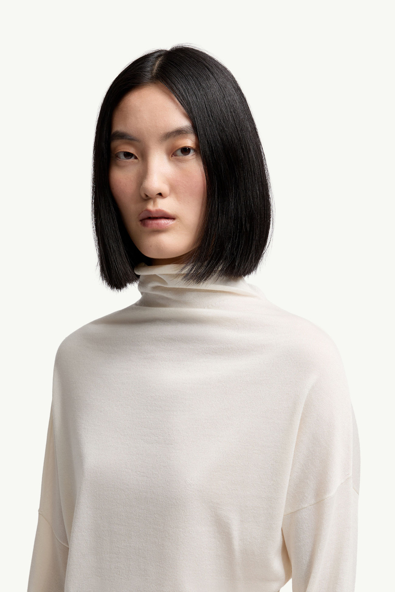 Moncler + Qiu Hao Rollkragenpullover aus Wolle und Seide Damen Weiß Moncler 1