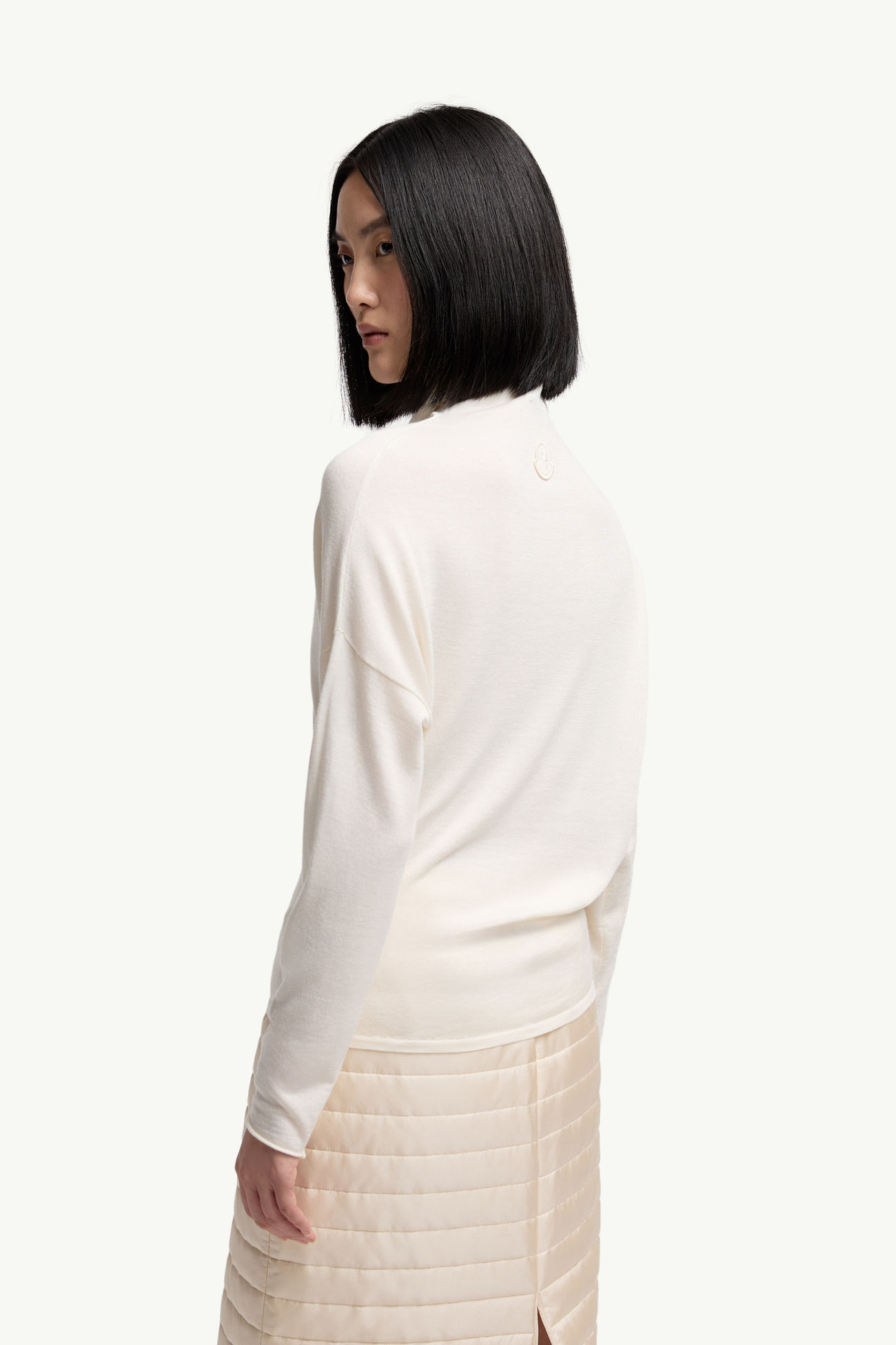 Moncler + Qiu Hao Rollkragenpullover aus Wolle und Seide Damen Weiß Moncler 4