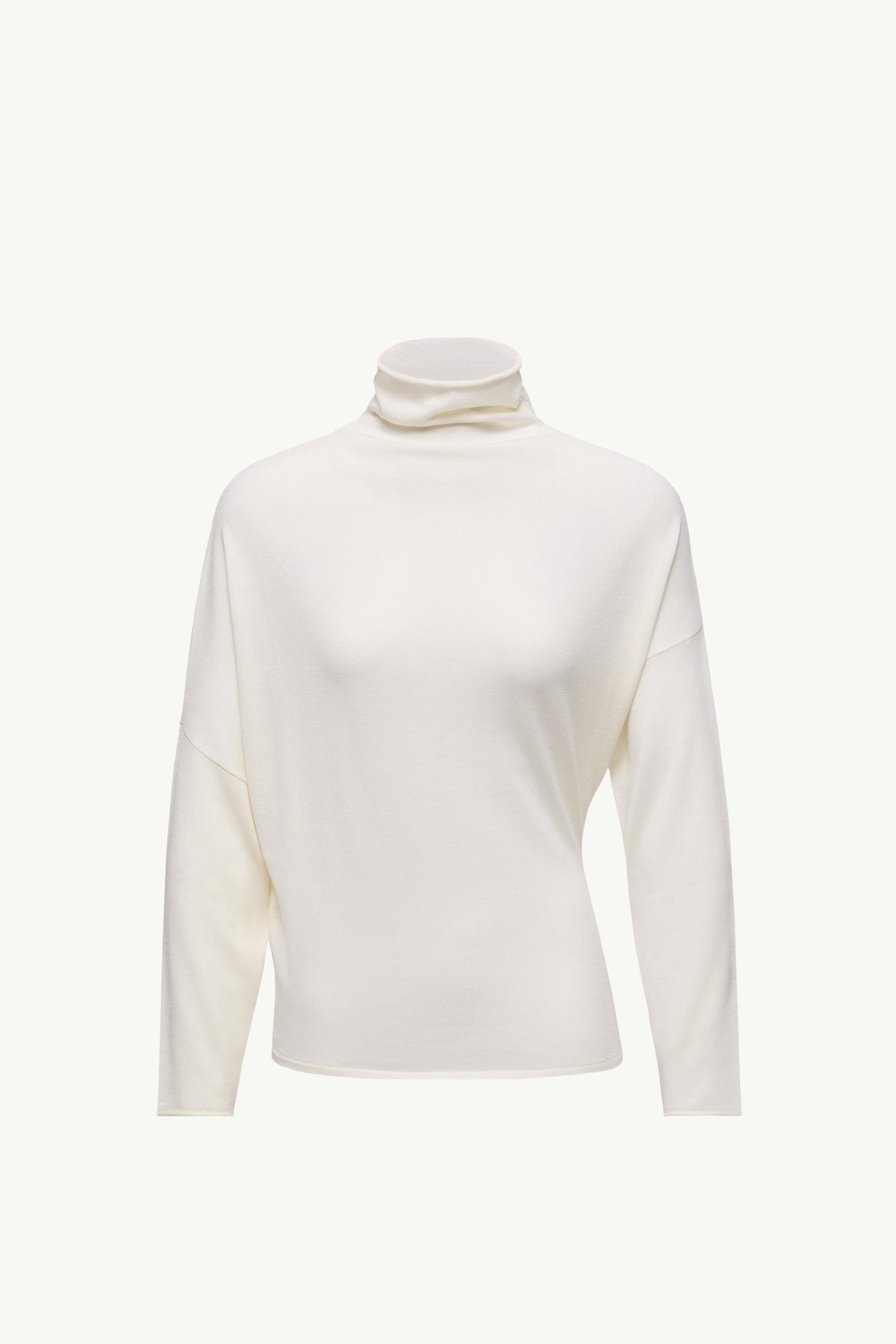 Moncler + Qiu Hao Rollkragenpullover aus Wolle und Seide Damen Weiß Moncler