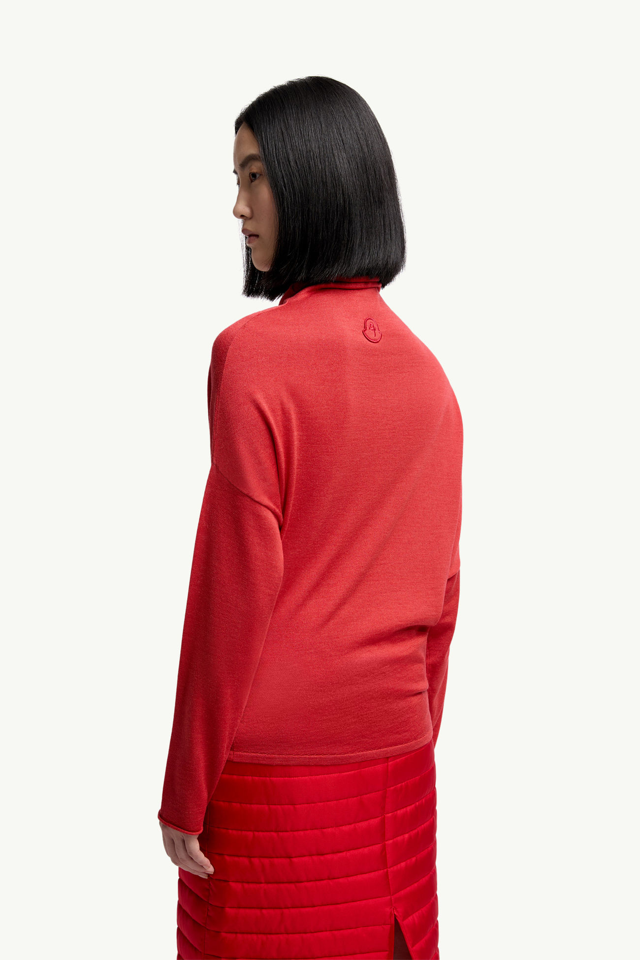 Moncler + Qiu Hao Rollkragenpullover aus Wolle und Seide Damen Rot Moncler 4