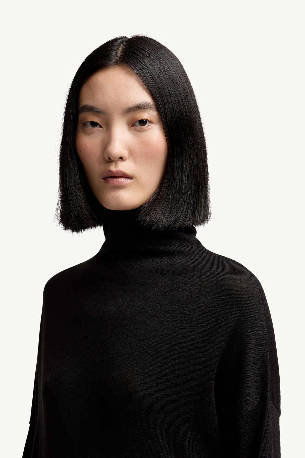 Maglione dolcevita in lana e seta Moncler + Qiu Hao Donna Nero Moncler 1