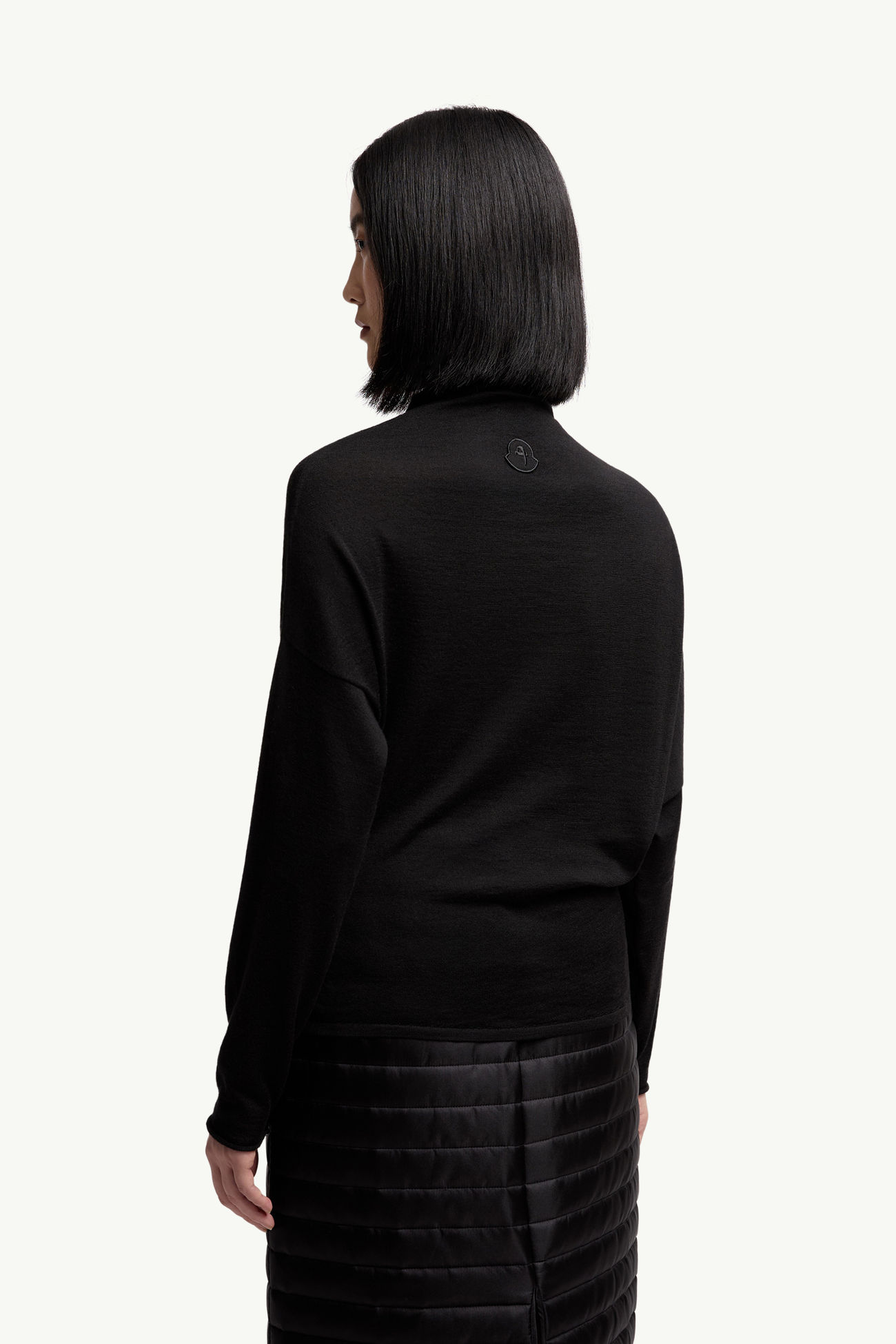 Moncler + Qiu Hao Rollkragenpullover aus Wolle und Seide Damen Schwarz Moncler 4