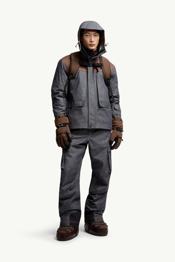 Langtang連帽牛仔布羽絨滑雪外套 男士 深灰色 Moncler 0