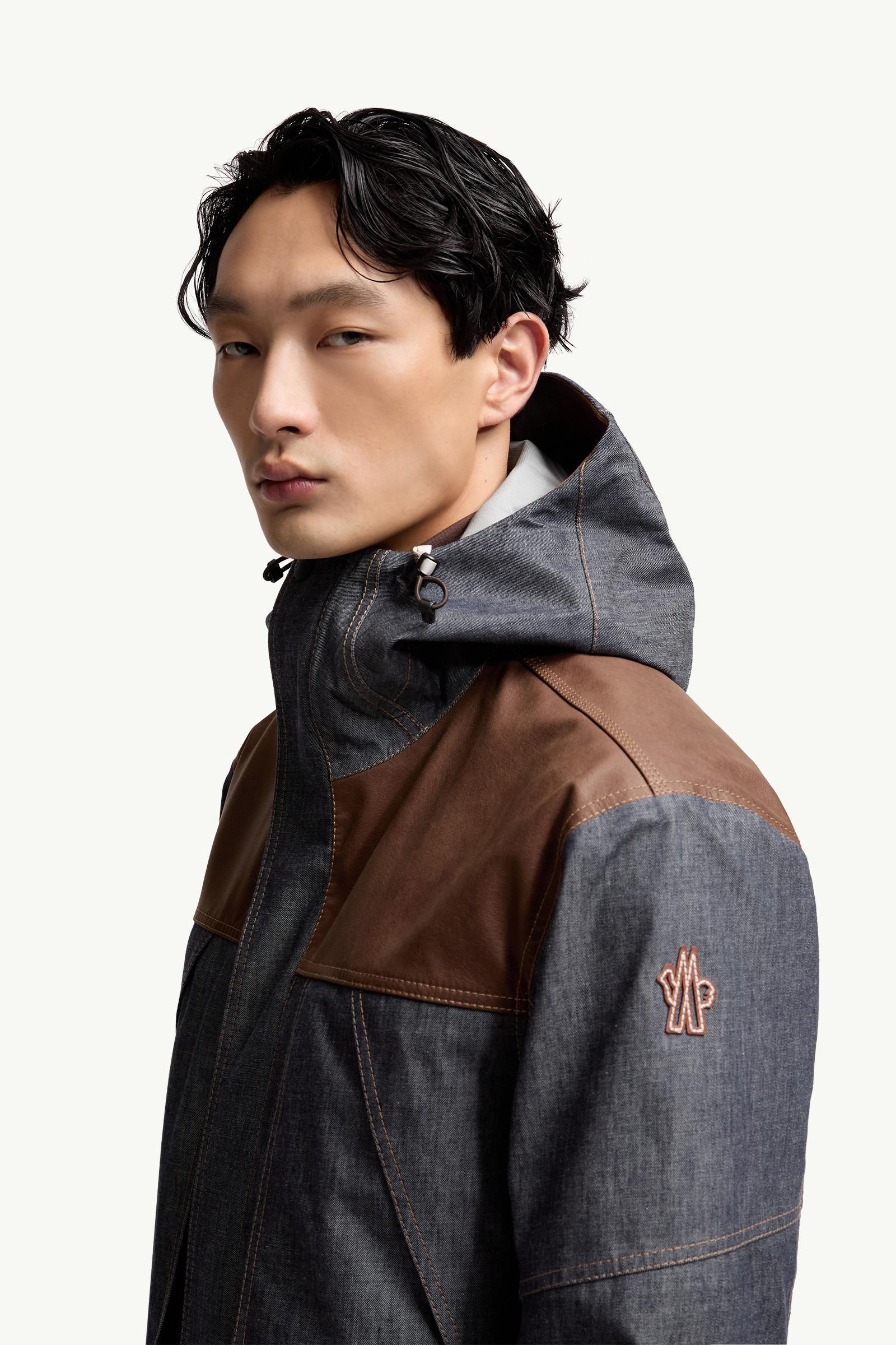 Langtang Hooded Denim Down Ski Jacket Men Dark Gray Moncler 1