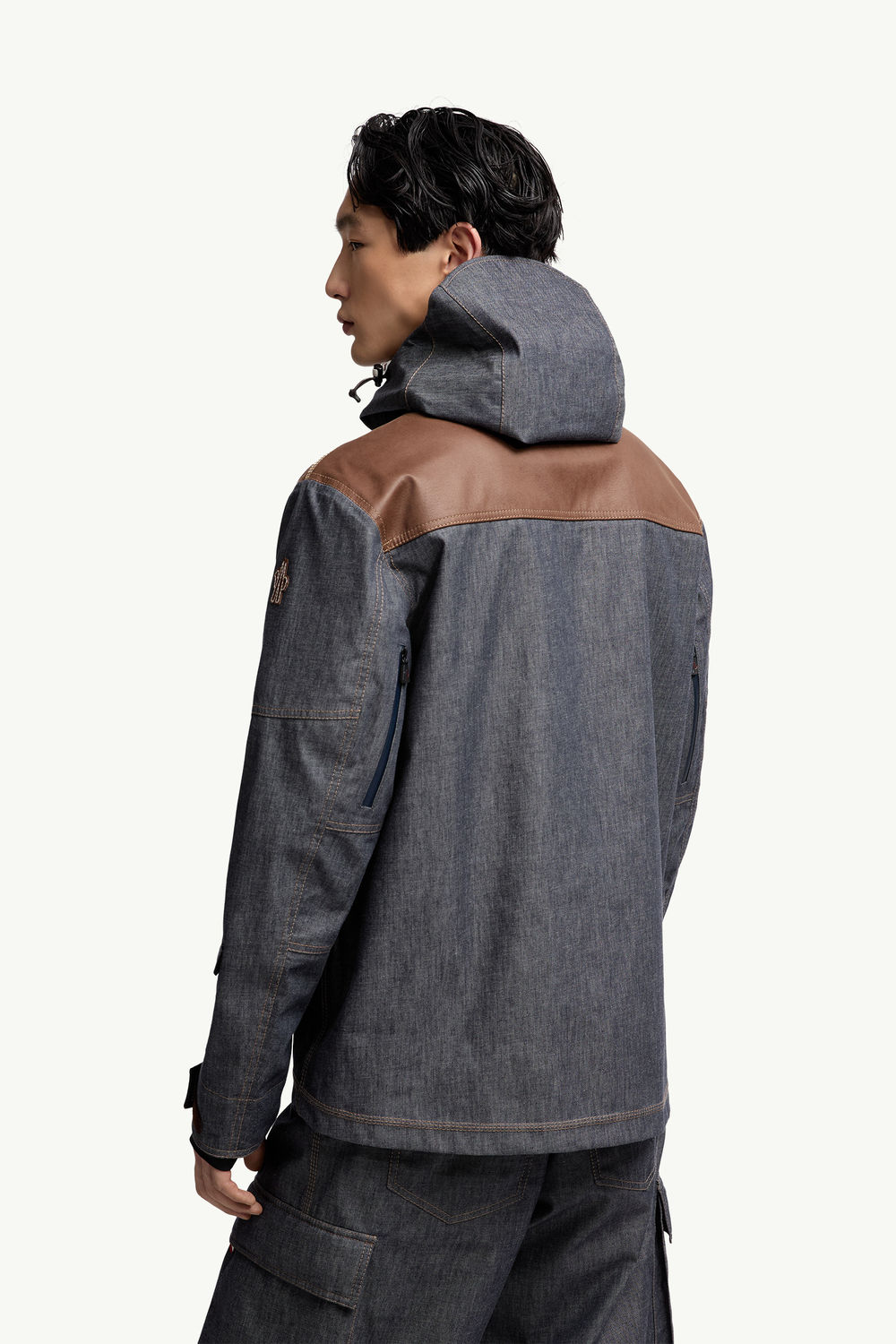 Langtang Hooded Denim Down Ski Jacket Men Dark Gray Moncler 4