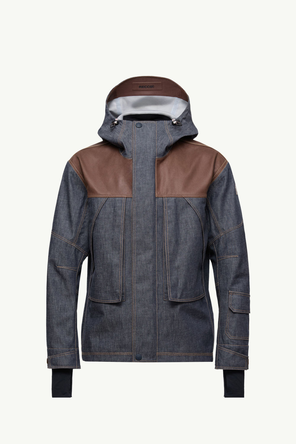 Langtang Hooded Denim Down Ski Jacket Men Dark Gray Moncler 2
