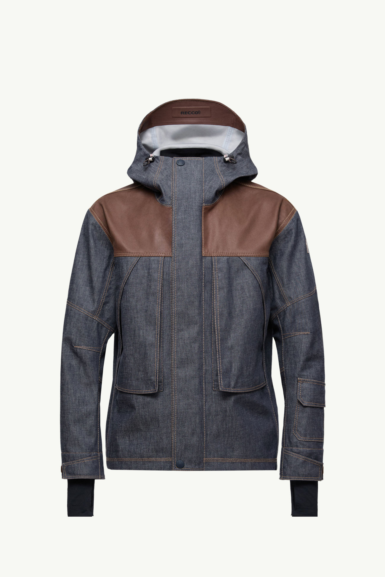Plumífero de esquí de tejido vaquero con capucha Langtang Hombre Gris oscuro Moncler 2