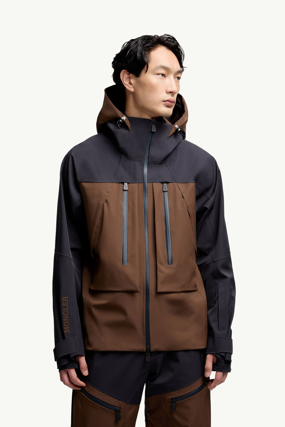 Gunung Hooded Ski Jacket Men Orange Moncler 3
