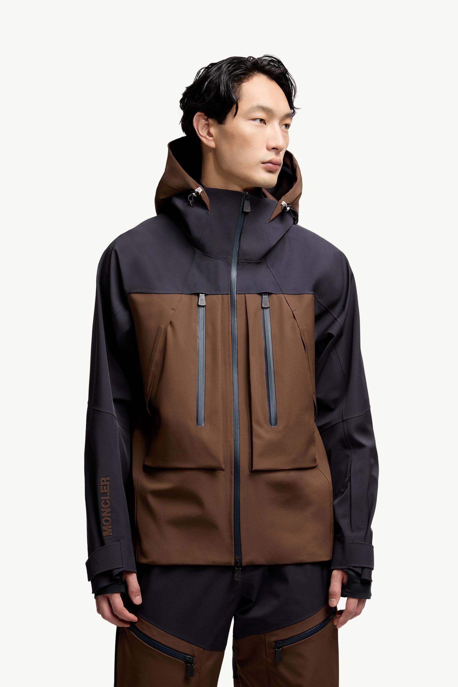 オレンジ Gunung スキージャケット : ウインドブレーカーとレイン