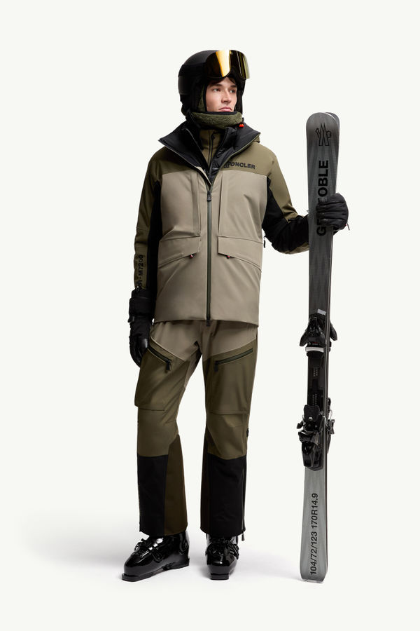 Giacca da sci Vallatscha imbottita con cappuccio Uomo Verde Oliva Moncler 0