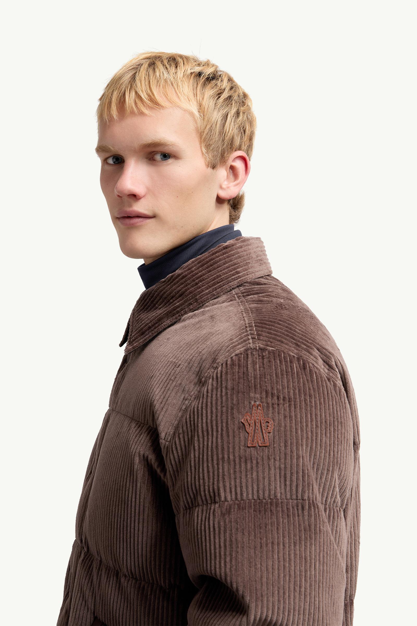 Elgon Corduroy Down Ski Jacket Men Brown Moncler 1