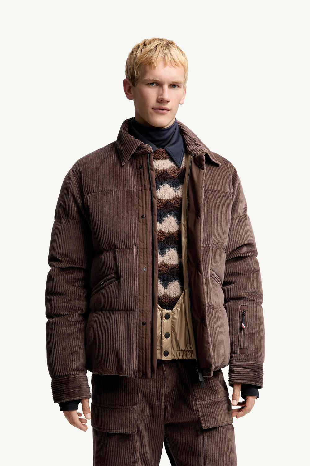 Elgon Corduroy Down Ski Jacket Men Brown Moncler 5