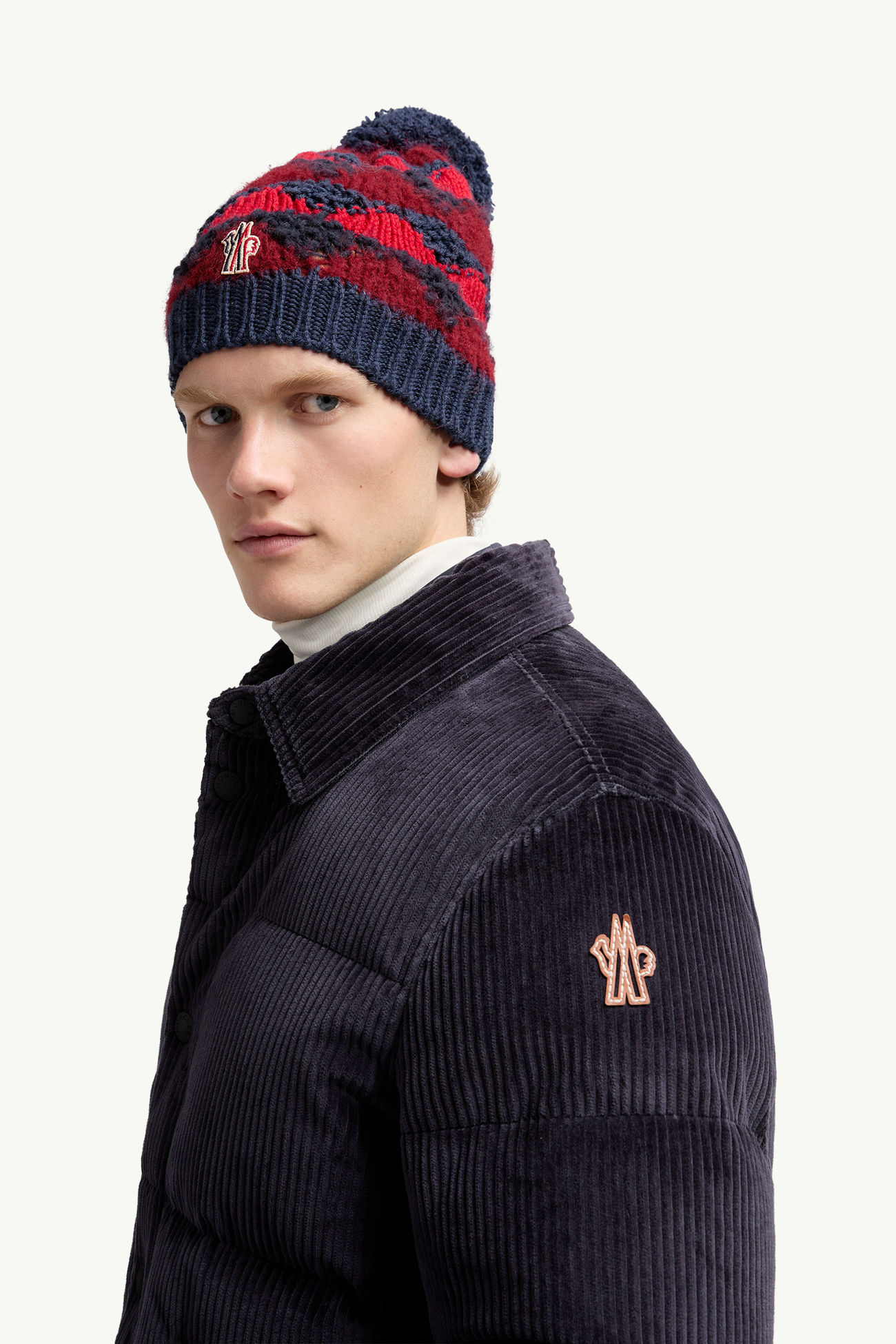 Elgon Corduroy Down Ski Jacket Men Navy Blue Moncler 1
