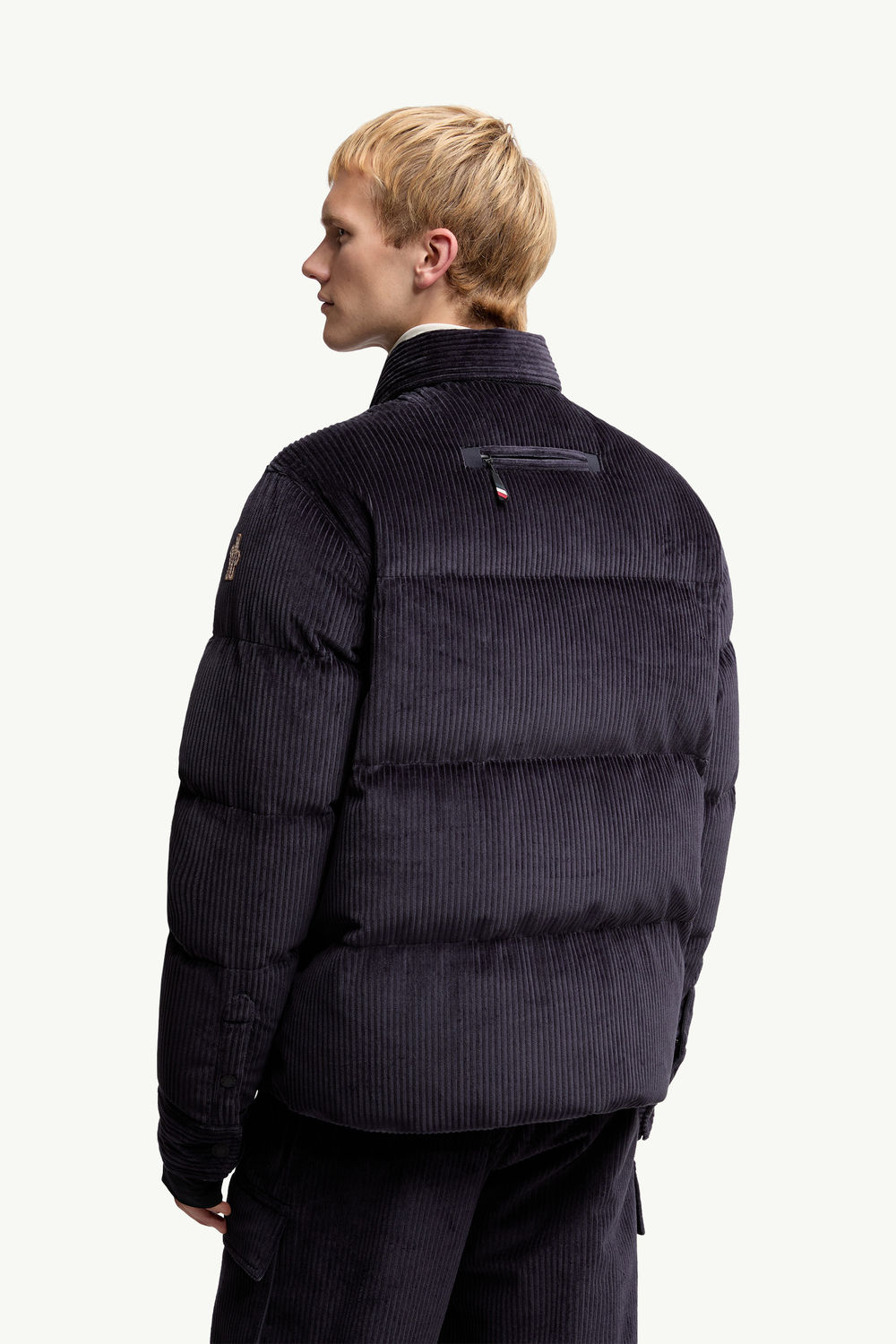 Elgon Corduroy Down Ski Jacket Men Navy Blue Moncler 4