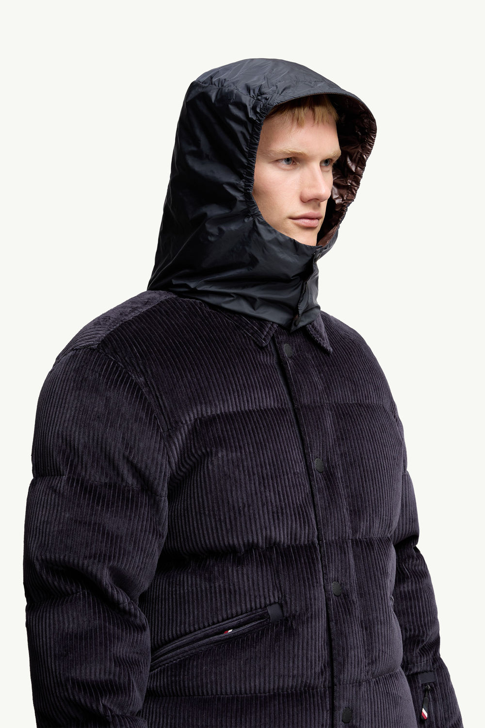 Elgon Corduroy Down Ski Jacket Men Navy Blue Moncler 5