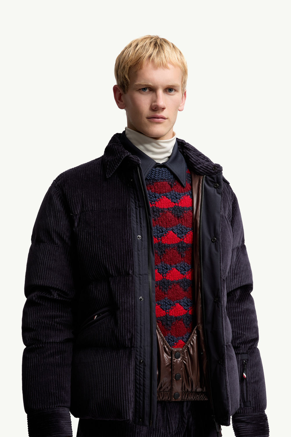 Elgon Corduroy Down Ski Jacket Men Navy Blue Moncler 6