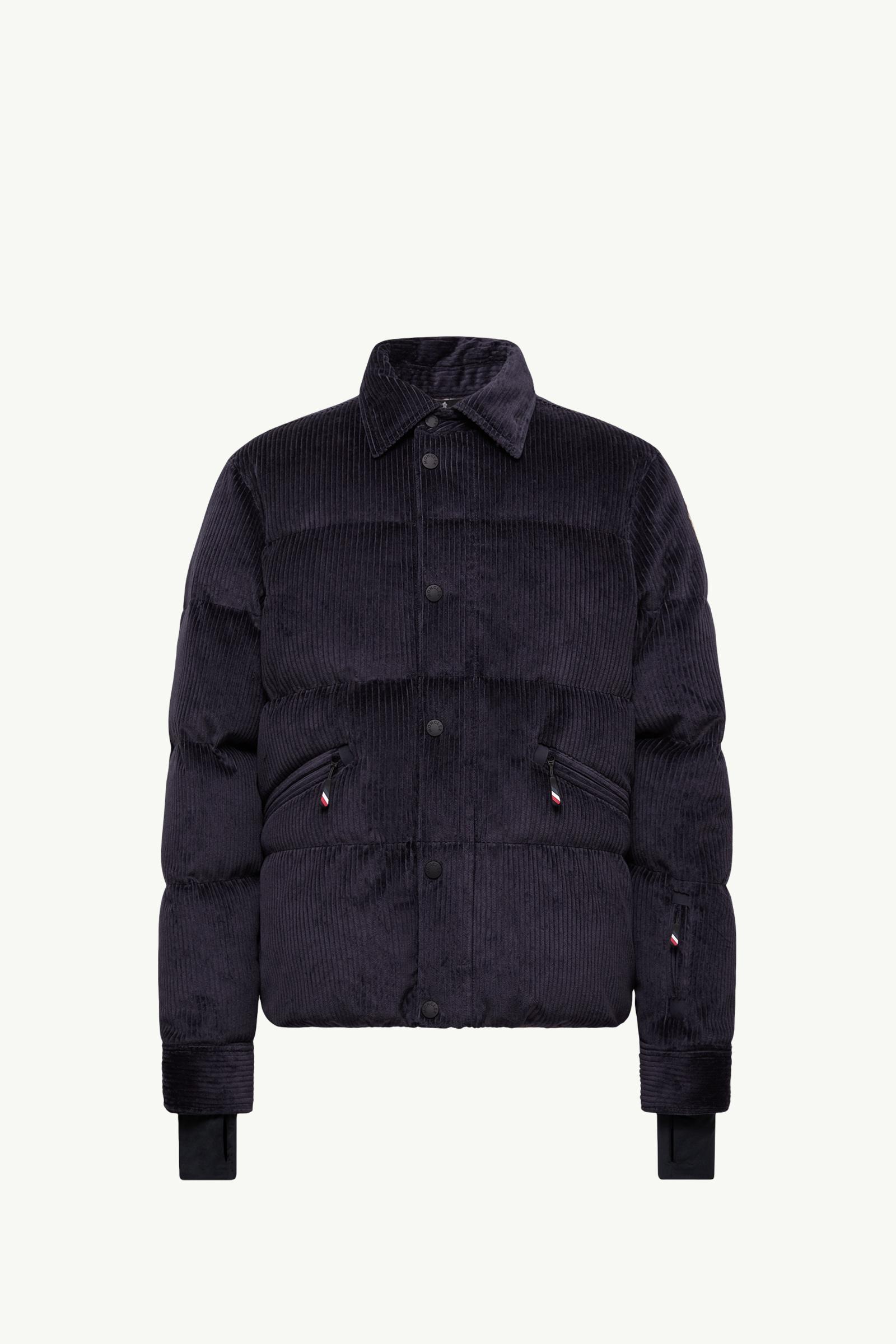 Navy Blue Elgon Corduroy Down Ski Jacket - Short Down Jackets for