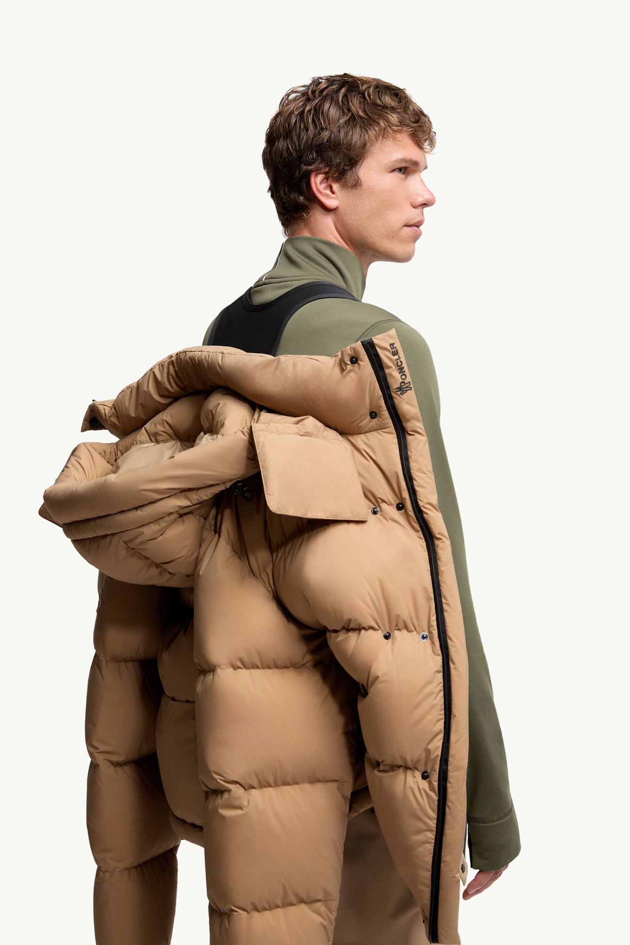 Coraia男士连帽羽绒滑雪夹克外套 男士 米色 Moncler 8