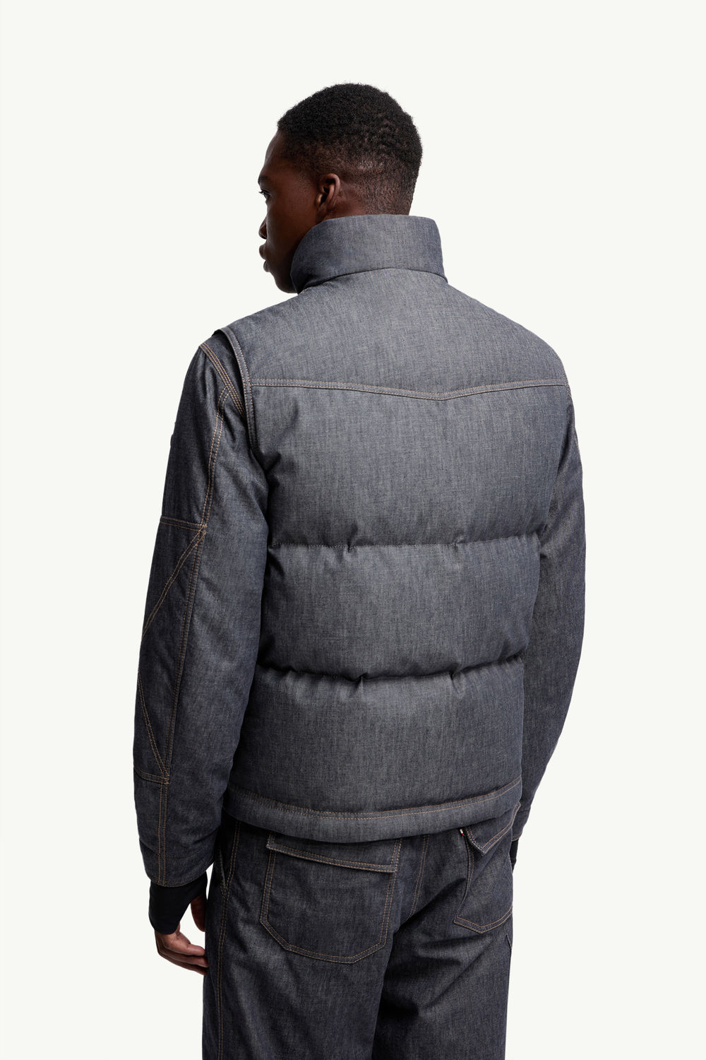 Krachan Down Denim  Gilet Men Dark Gray Moncler 4