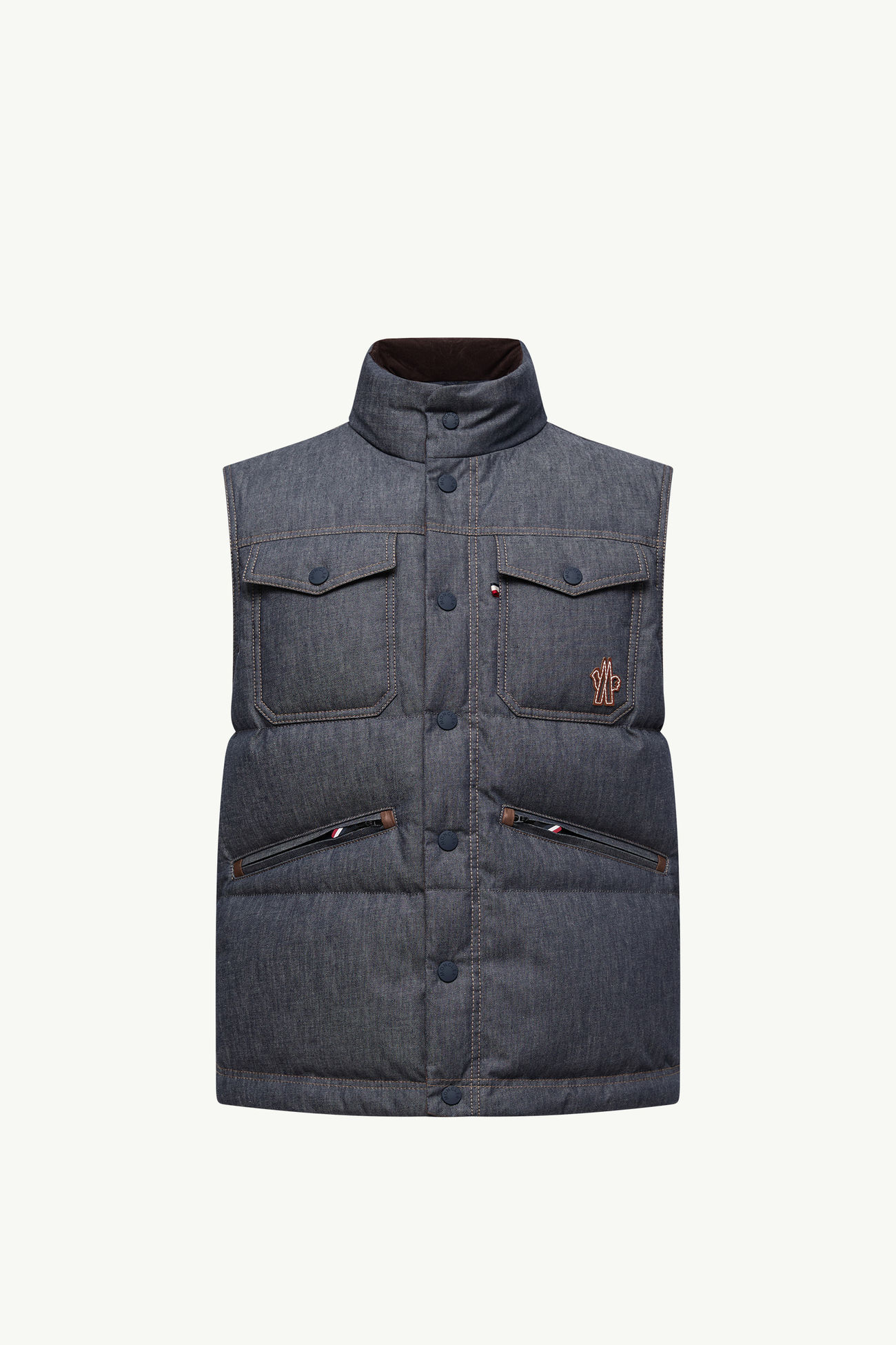Chaleco plumífero de tejido vaquero Krachan Hombre Gris oscuro Moncler 2