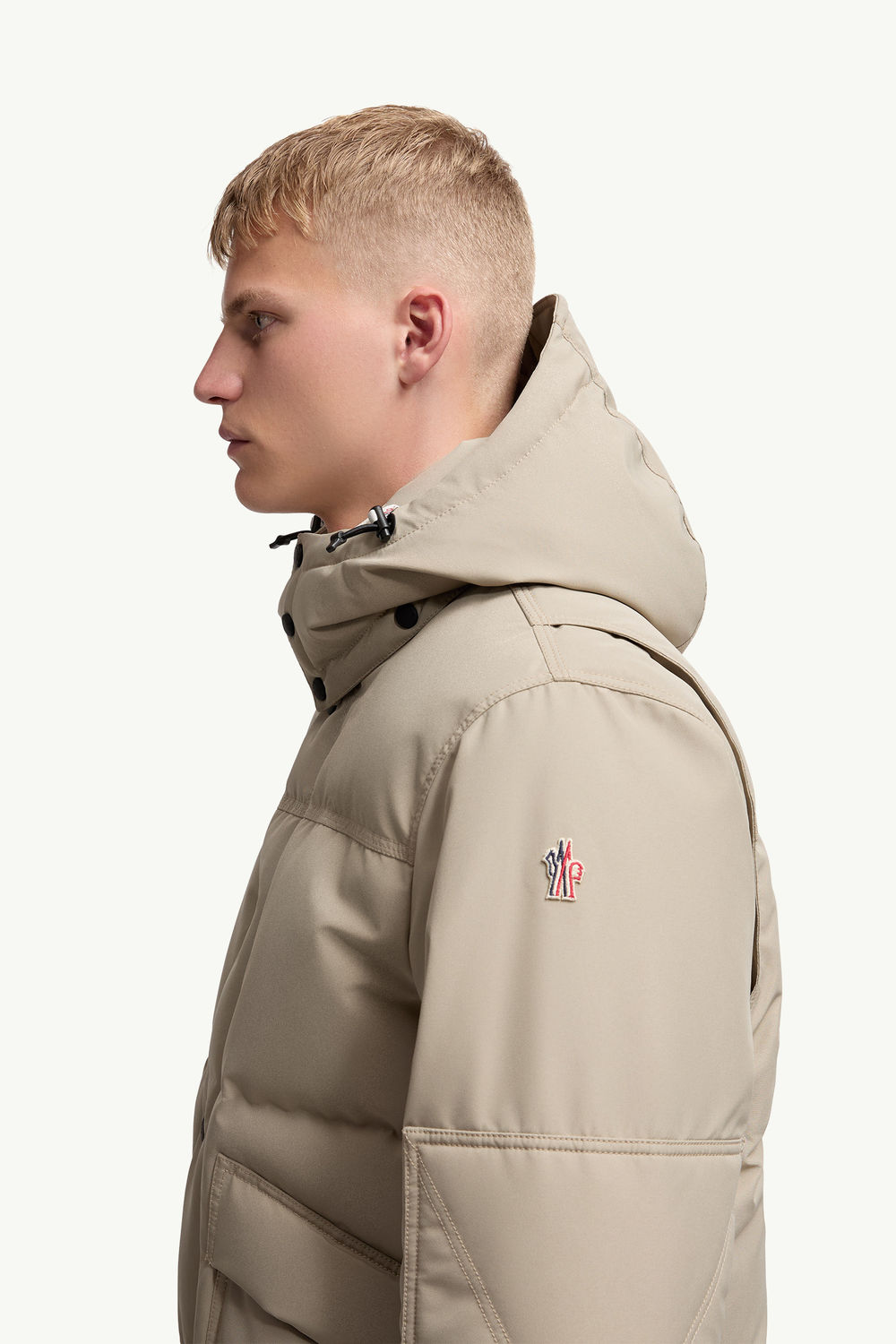 Elfin Hooded GORE-TEX Laminate Down Ski Jacket Men Gray  Beige Moncler 1