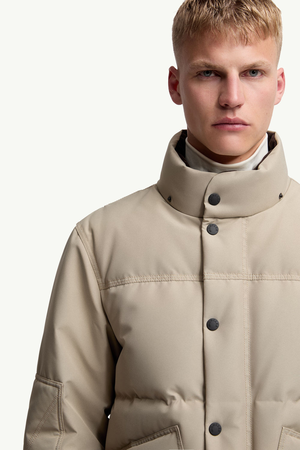 Elfin Hooded GORE-TEX Laminate Down Ski Jacket Men Gray  Beige Moncler 6