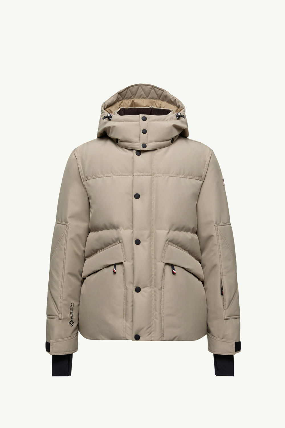 Elfin Hooded GORE-TEX Laminate Down Ski Jacket Men Gray  Beige Moncler 2