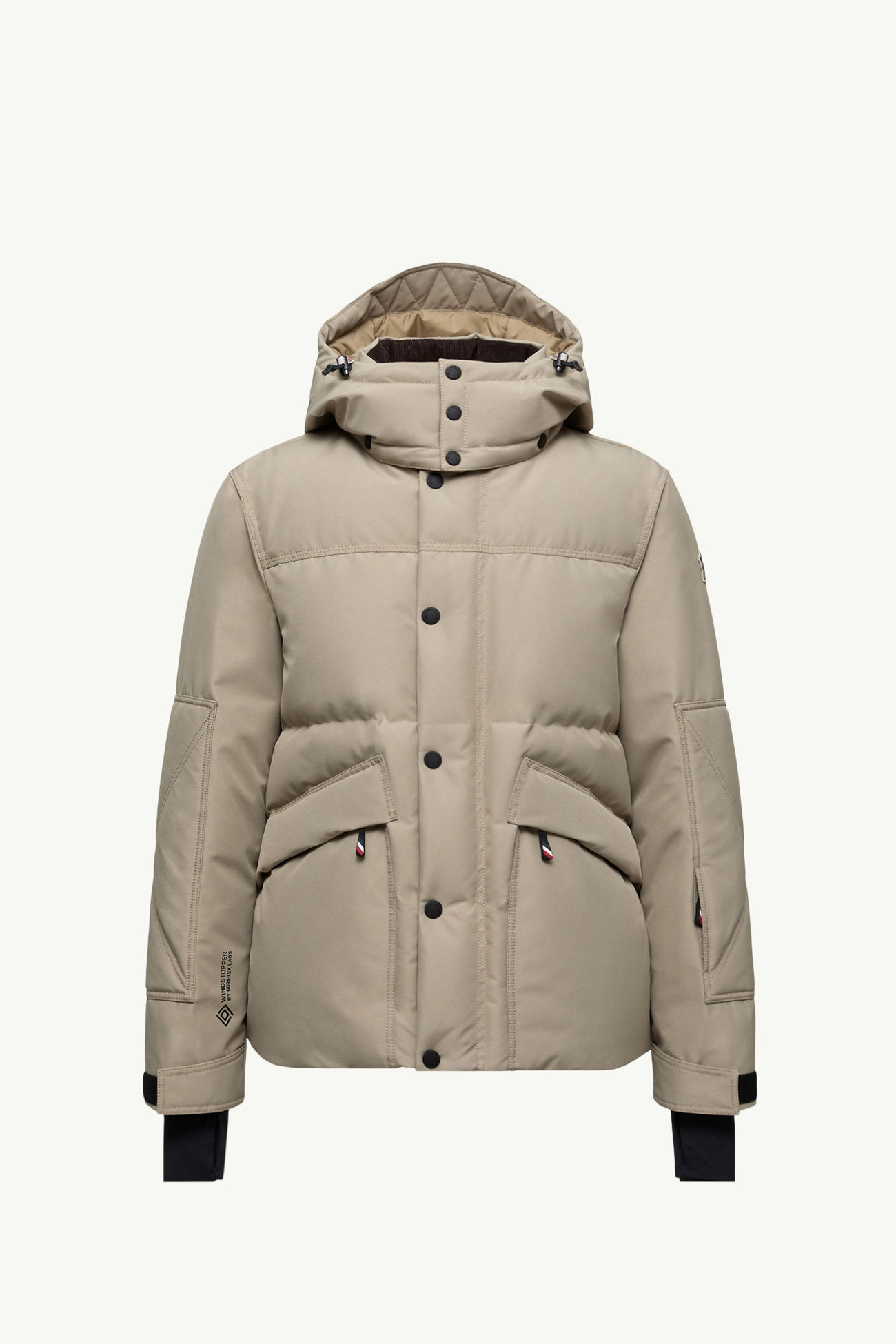 Elfin Hooded GORE-TEX® Laminate Insulated Ski Jacket Men Gray  Beige Moncler 2