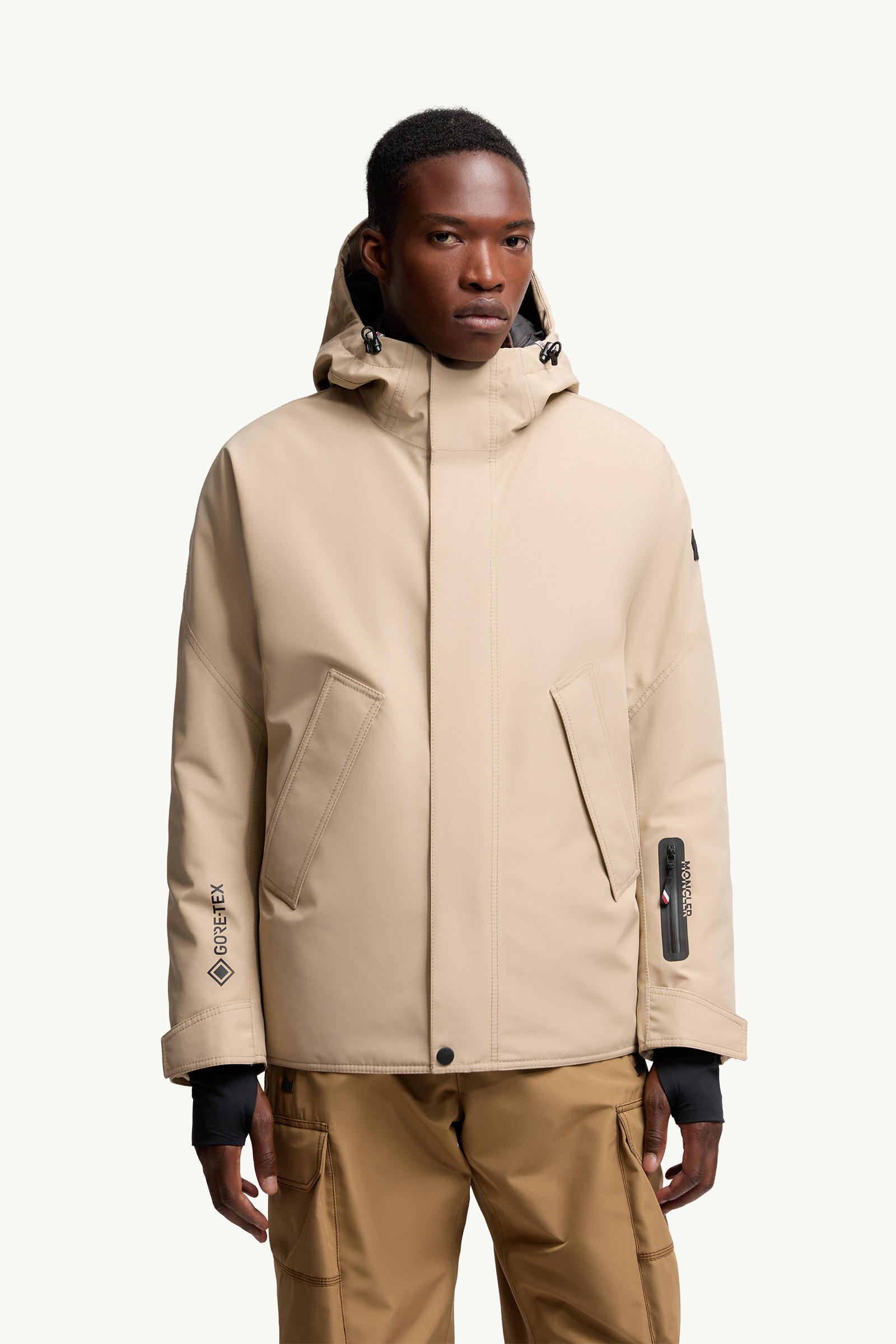 Lambir Hooded Gore-Tex Down Ski Jacket Men Light Beige Moncler 3