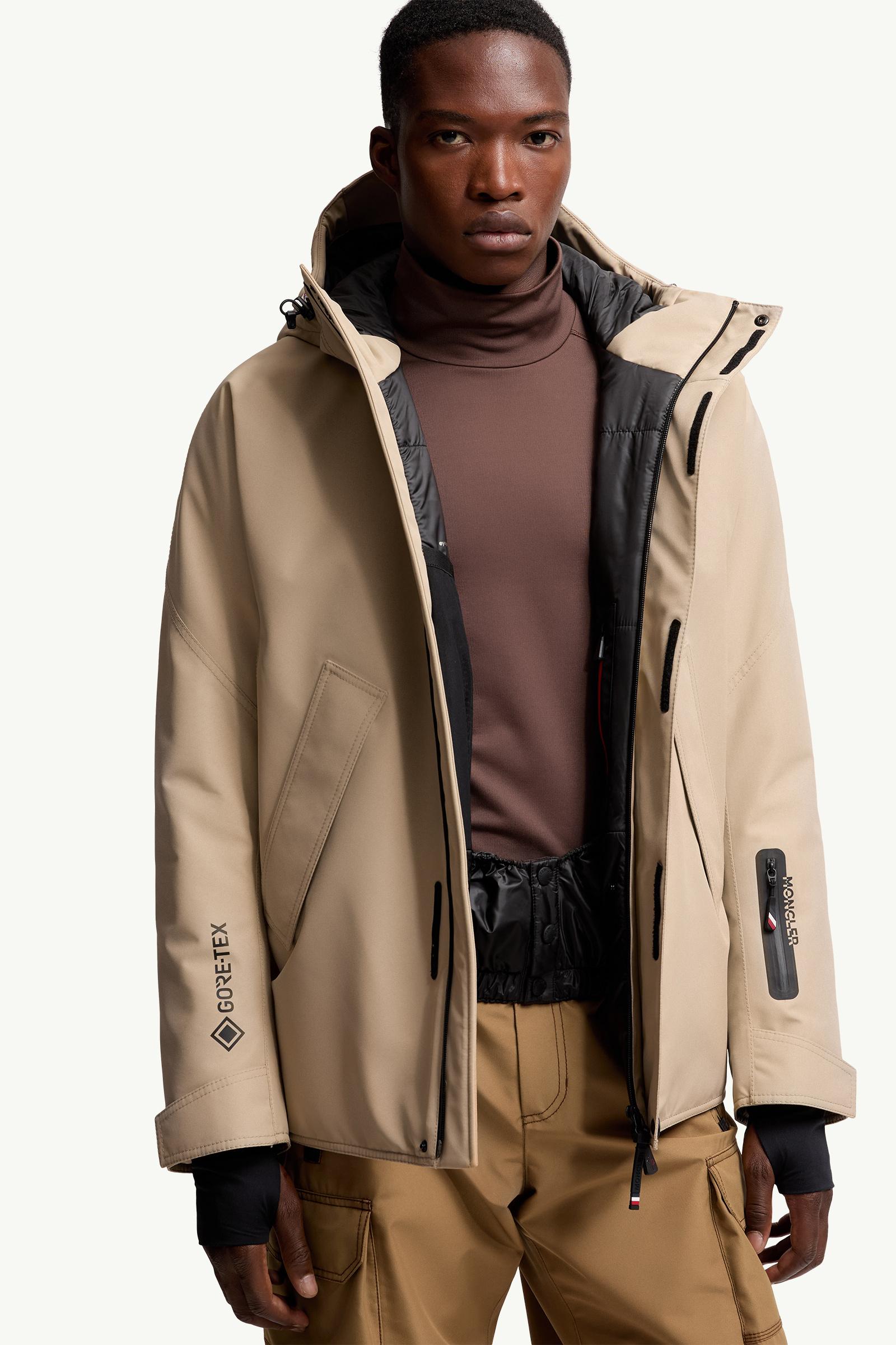 Light Beige Lambir Hooded GORE-TEX Ski Jacket - Short Down Jackets