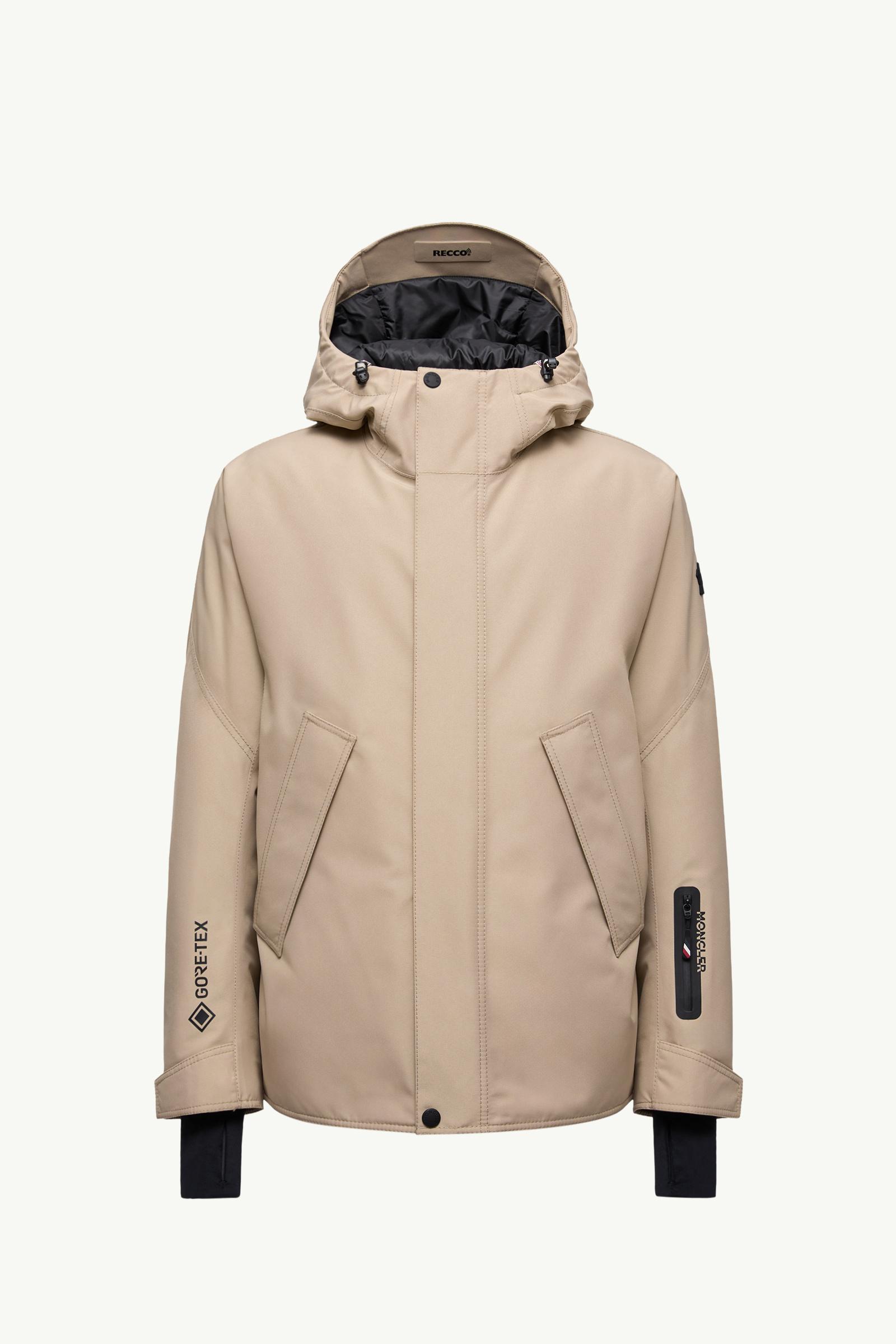 Light Beige Lambir Hooded GORE-TEX Ski Jacket - Short Down Jackets