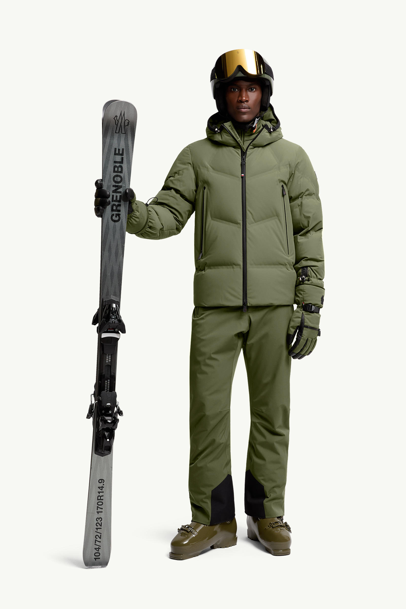 Doudoune de ski à capuche Angren Hommes Vert Sauge Moncler 0